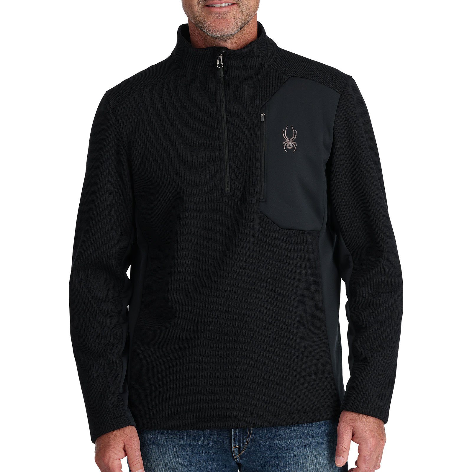 Bandit Stehkragenpullover Spyder Zip BLK Half mit Halfzip black