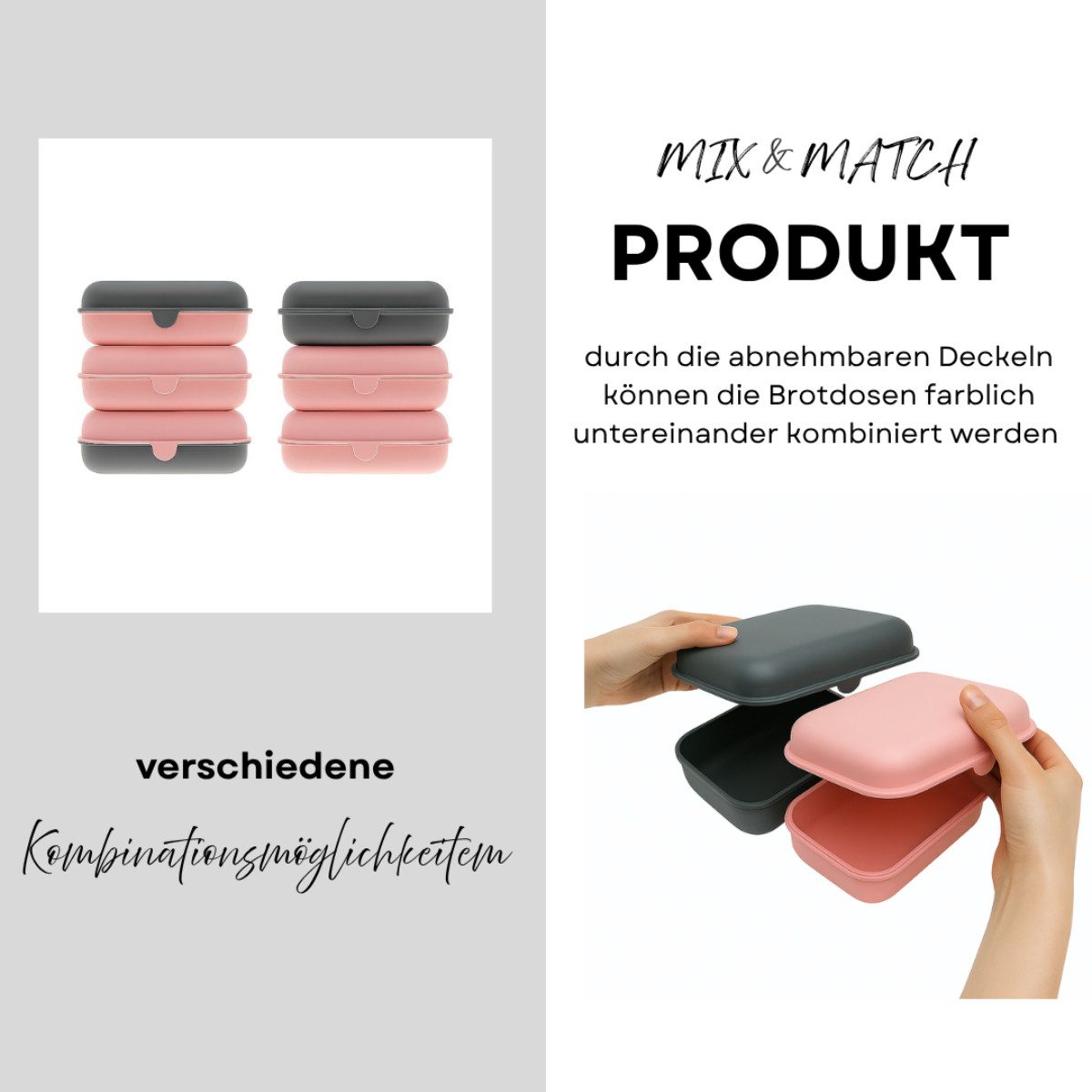 COFI 1453 Lunchbox Brotdosen 3er-Set Frühstücksbox spülmaschinenfest, stapelbar, 1000 ml, Kunststoff, (3-tlg., 3er Set), Made in Germany