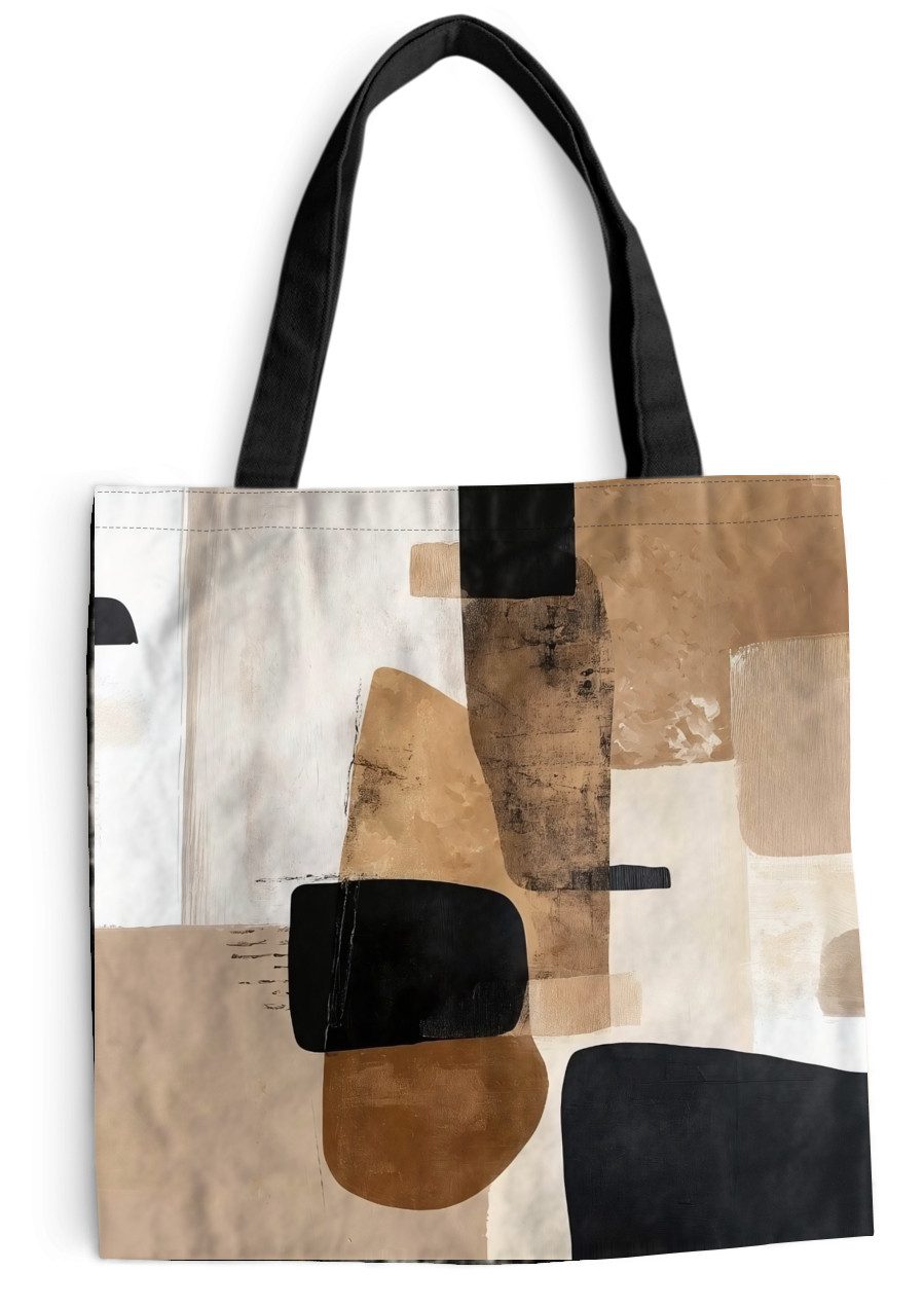 MuchoWow Shopper Flugzeuge - Abstrakt - Schwarz - Streifen, Handtasche, Damen und Herren, Schultertasche, Umhängetasche, Tote Bag