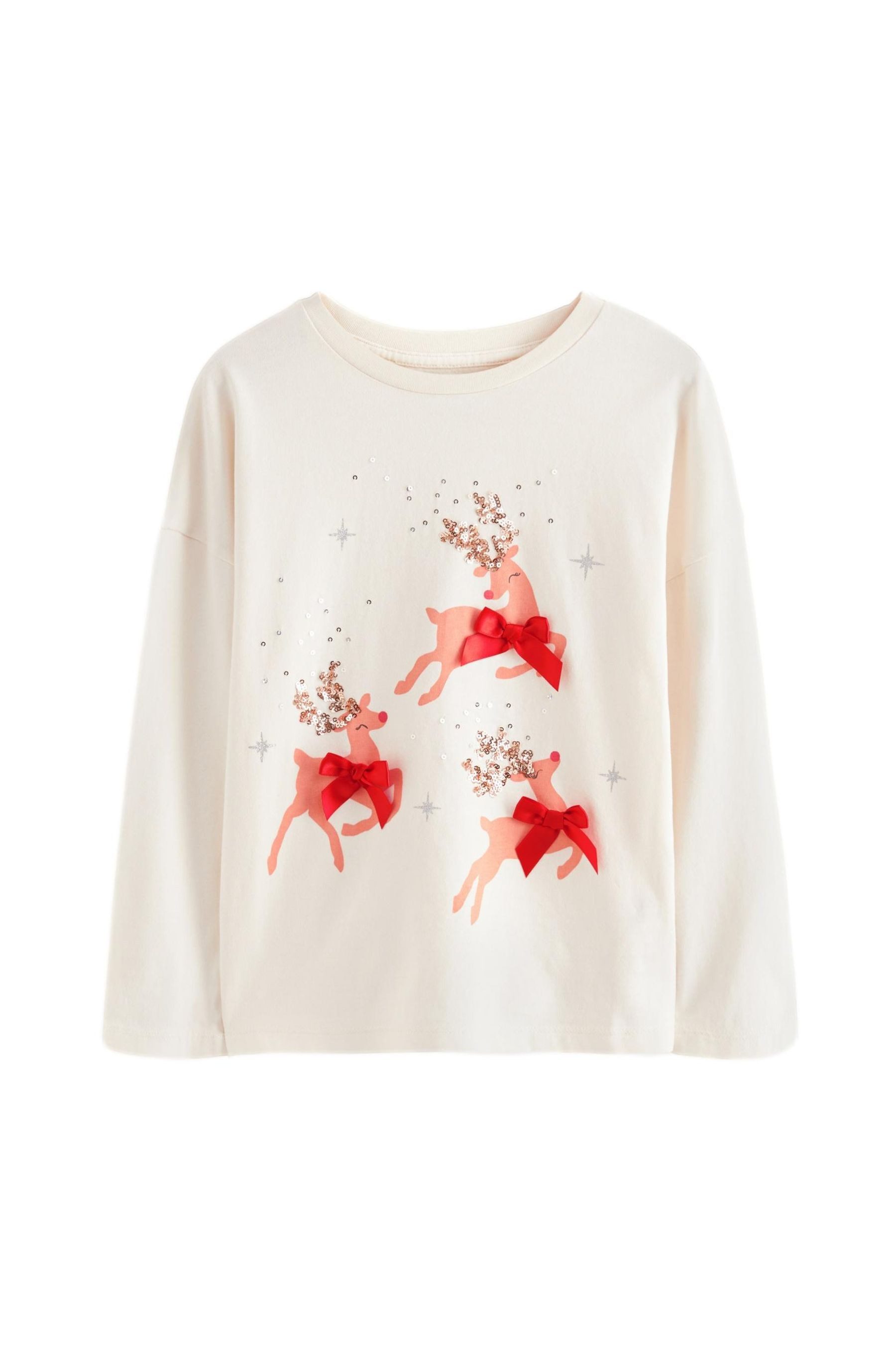 Next Langarmshirt Langarm-Sweatshirt mit festlichem Paillettendesign günstig online kaufen