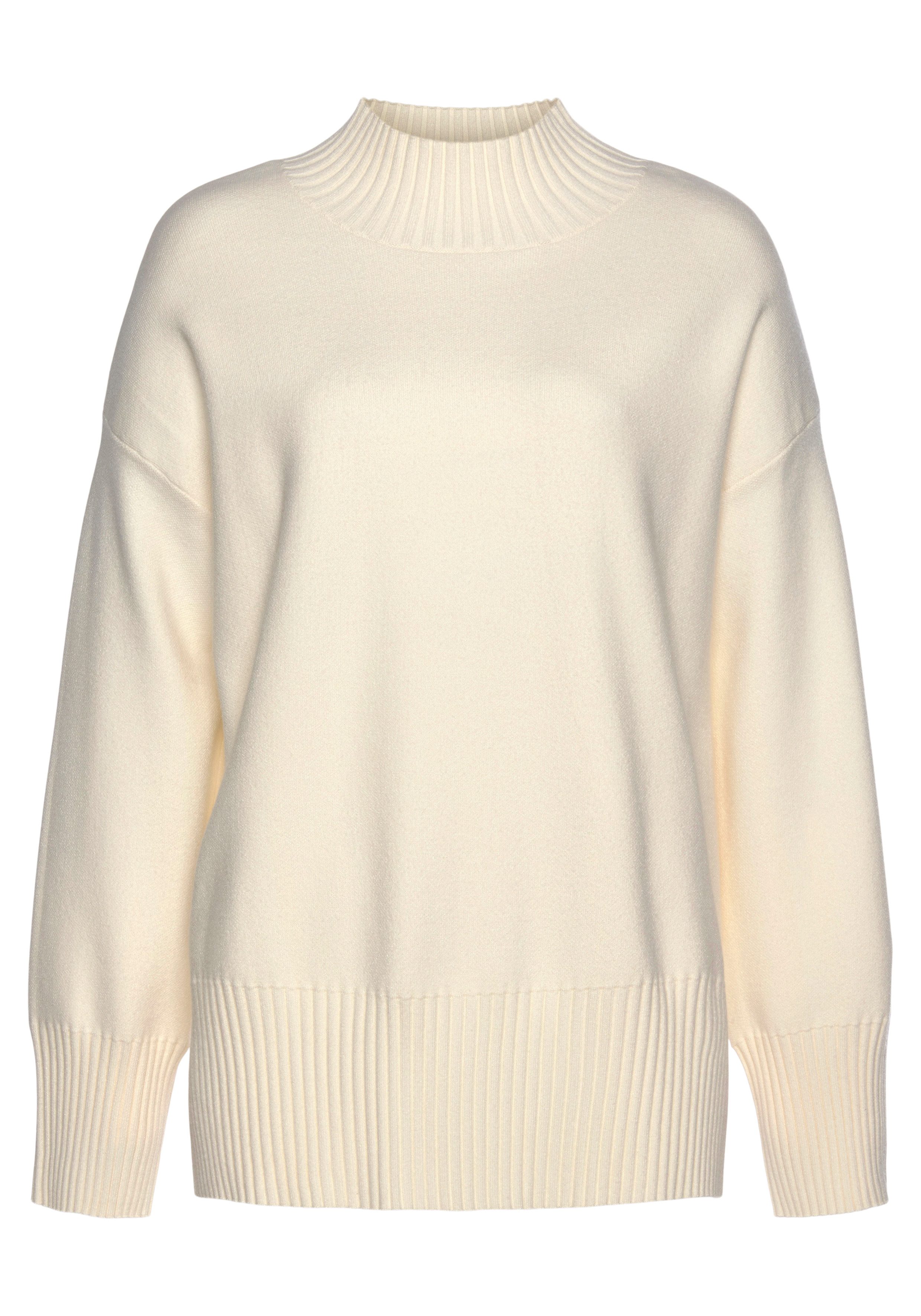 LASCANA Stehkragenpullover, mit breiten Abschlüssen, klassischer Strickpull günstig online kaufen