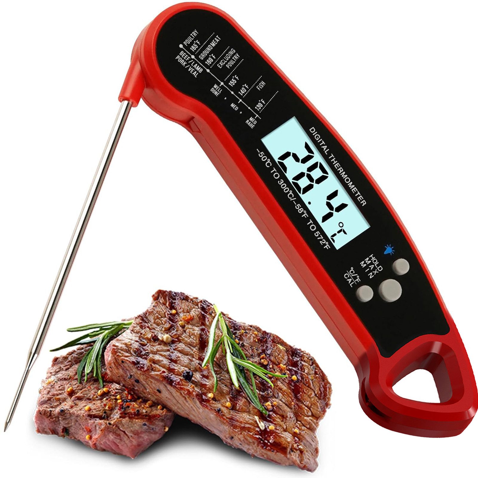 Grillthermometer Digital Sofort Lesen Bratenthermometer Küchenthermometer