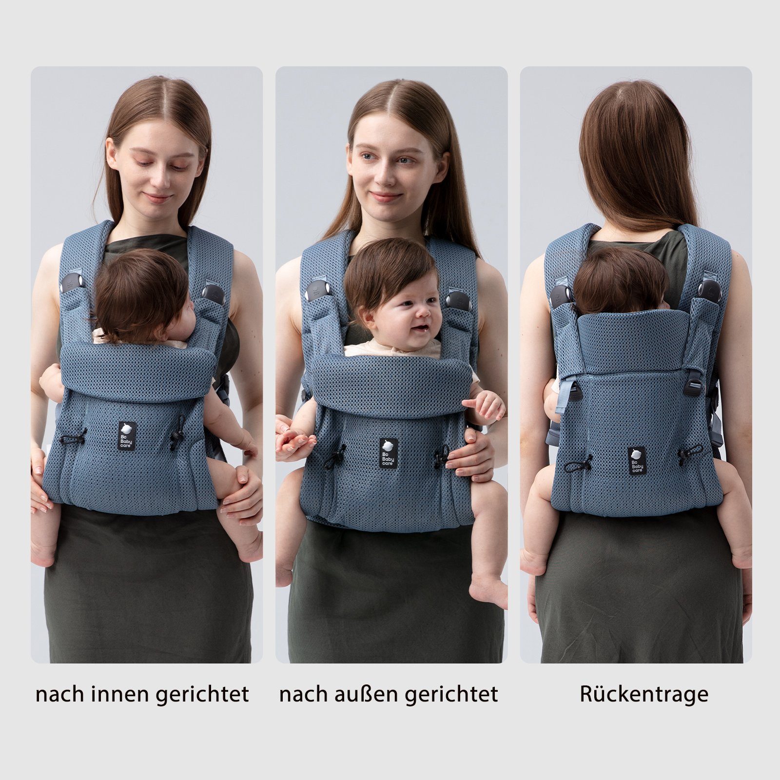 BC Babycare Babytrage FIT Kindertrage Atmungsaktive Baumwollgewebe Babytragen Kühles (1-tlg)