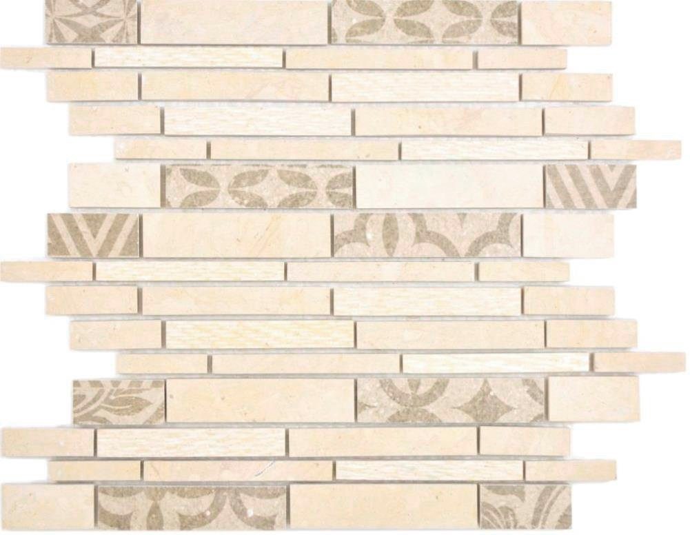 Mosani Bodenfliese Marmor Mosaik Fliese Keramikmosaik beige cream Wandfliese