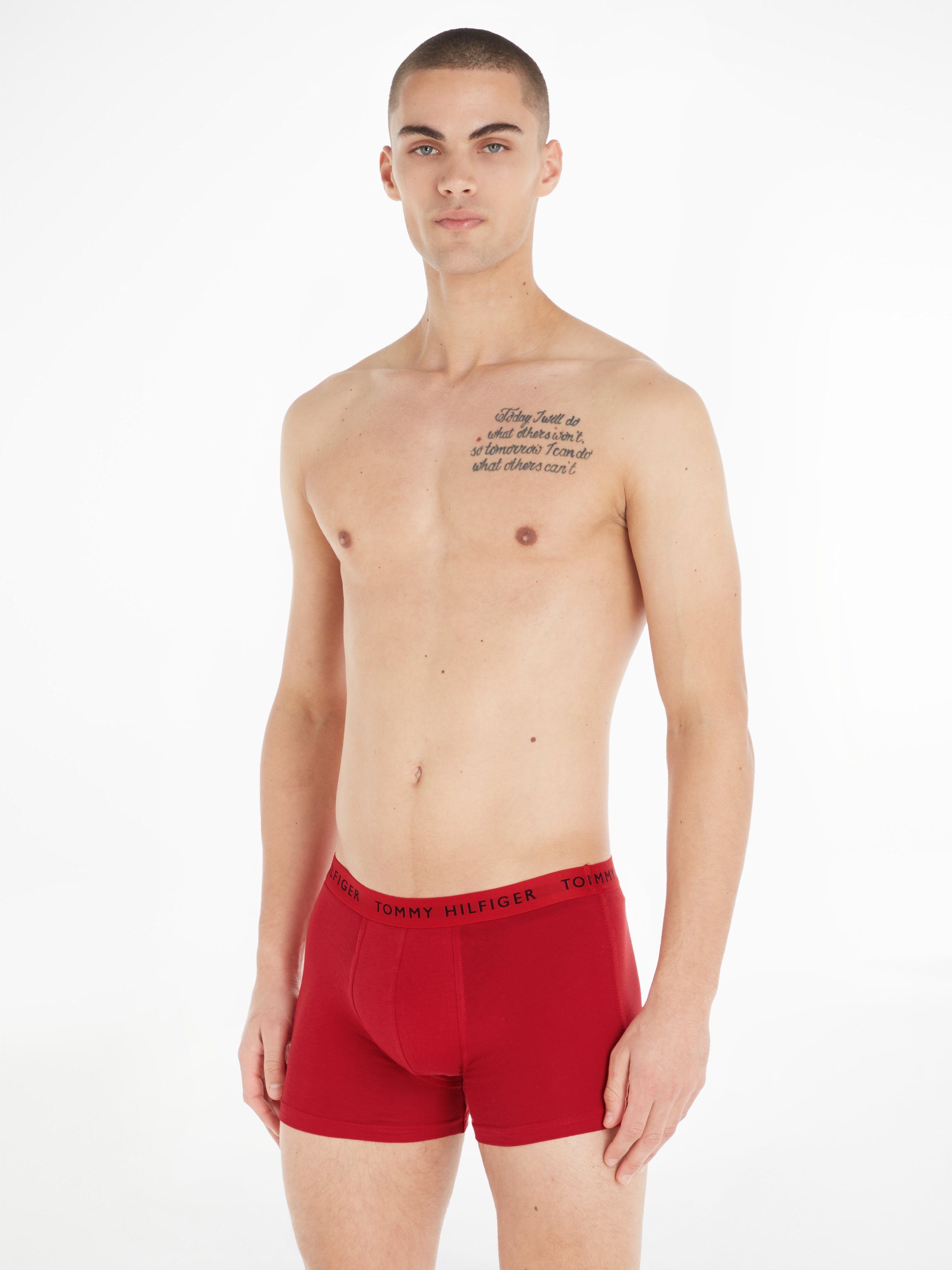 Tommy Hilfiger Underwear Boxer (Packung, 3-St., Logo weiß-blau-rot Webbund 3er-Pack) mit