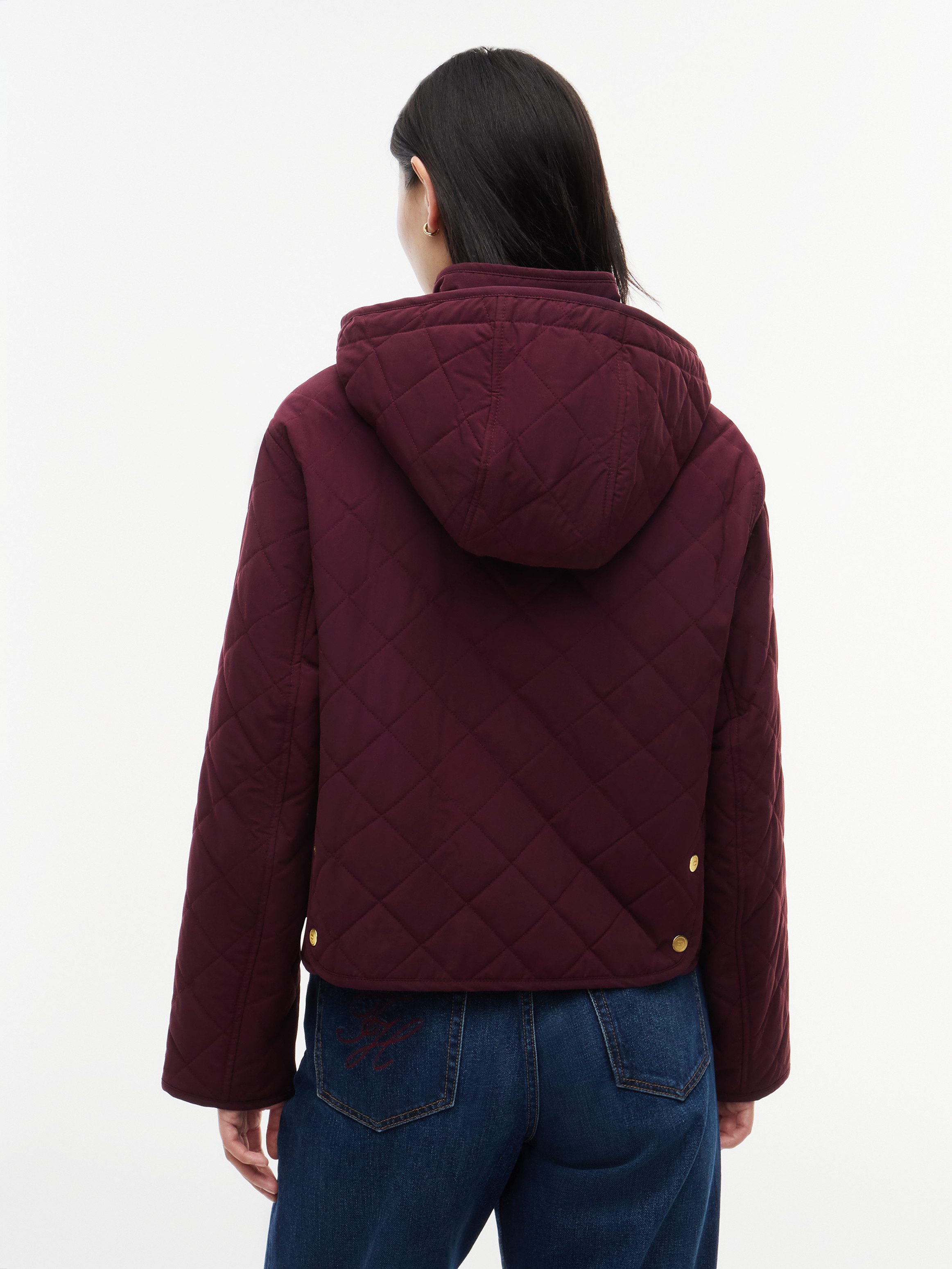 Tommy Hilfiger Steppjacke QUILTED HOOD JACKET Baumwollmischung