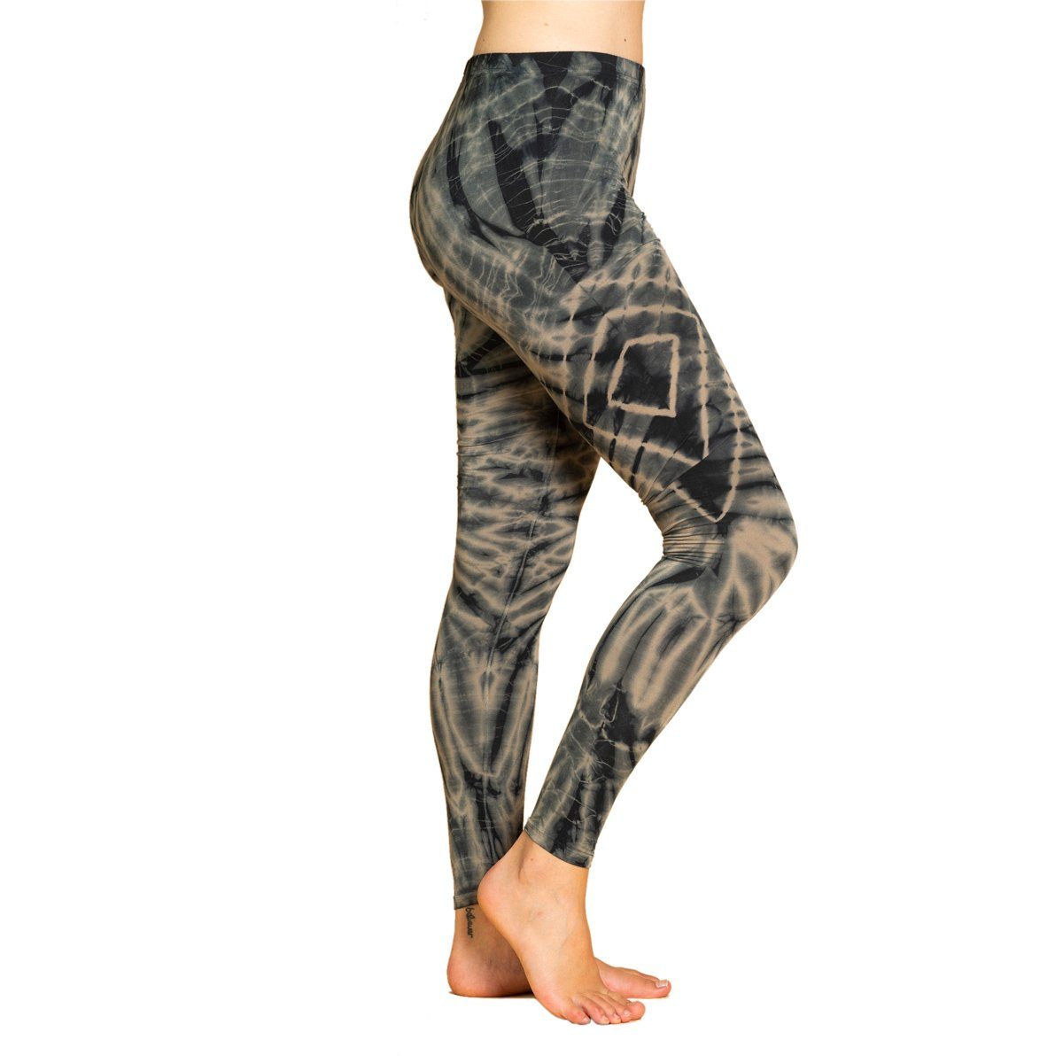 PANASIAM Leggings Unikat Batik Leggings 'Dschungel' aus natürlicher Viskose Tiedye Batik alternative lange Hippie Leggings Yogaleggings Sportleggings