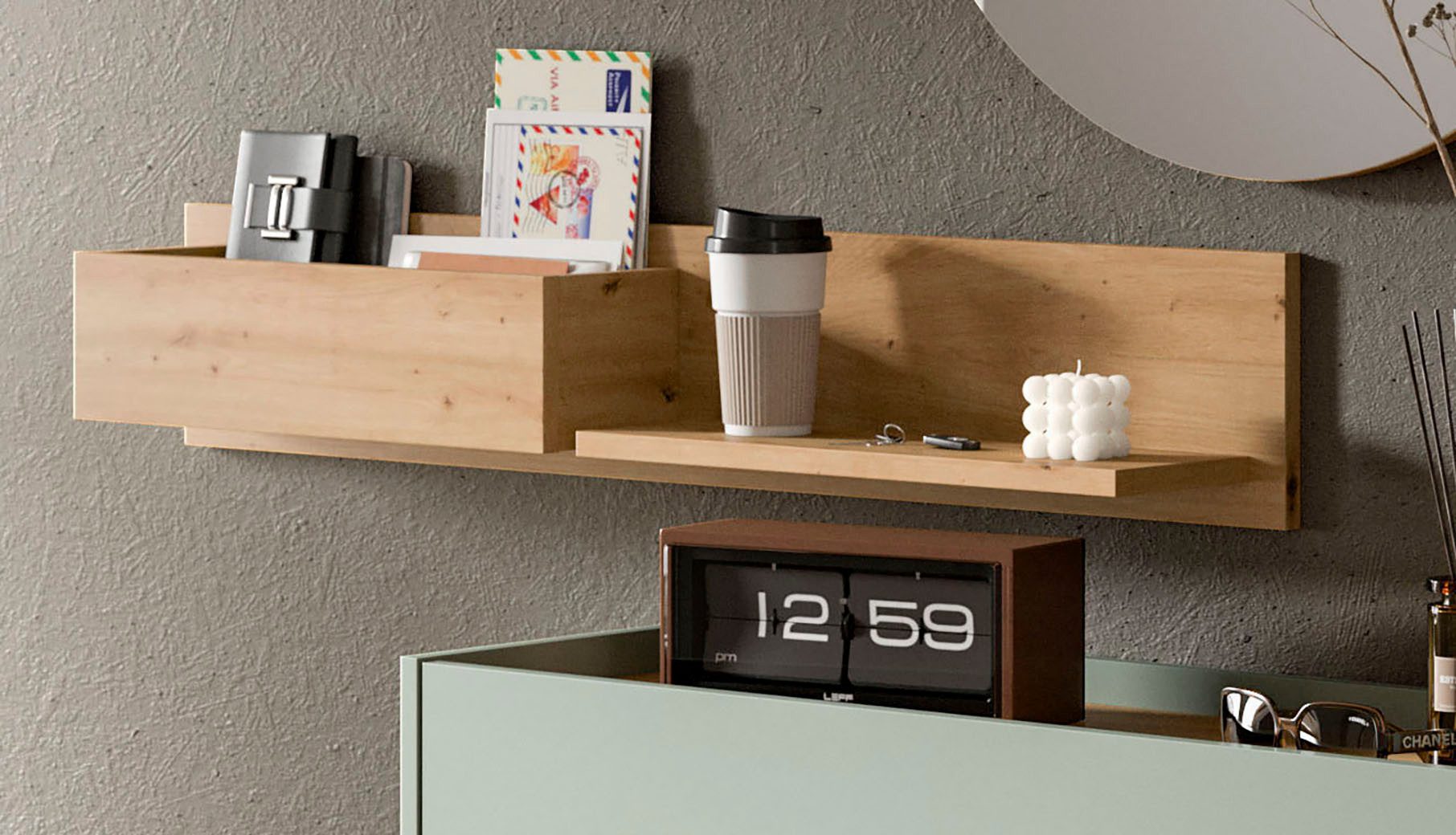 INOSIGN Wandregal EVRID, Breite 110cm, inkl. 1 Ablageboden & 1 offenem Fach günstig online kaufen