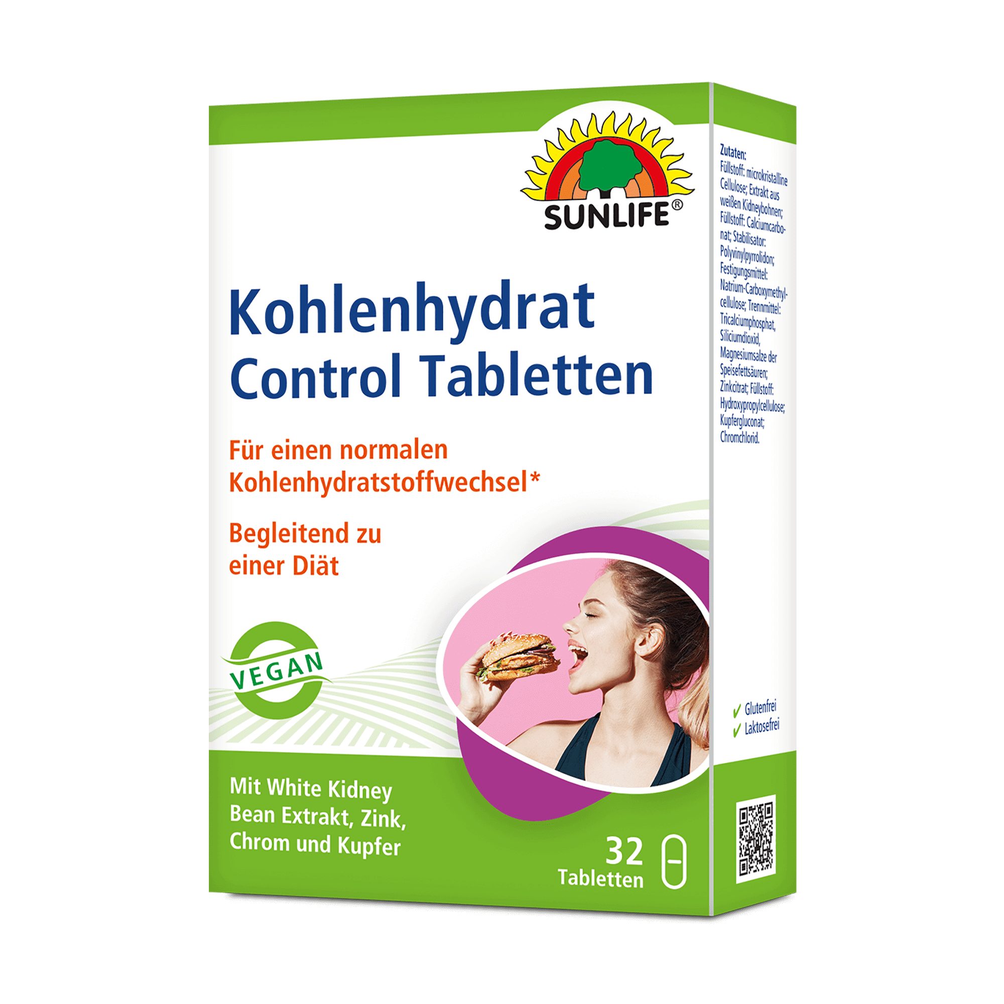 SUNLIFE® Kohlenhydrat Control Tabletten Gewichtsverlust Diät Abnehmen Vor jeder Mahlzeit eine Tablette mit ausreichend Flüssigkeit einnehmen (3 Tabletten täglich)