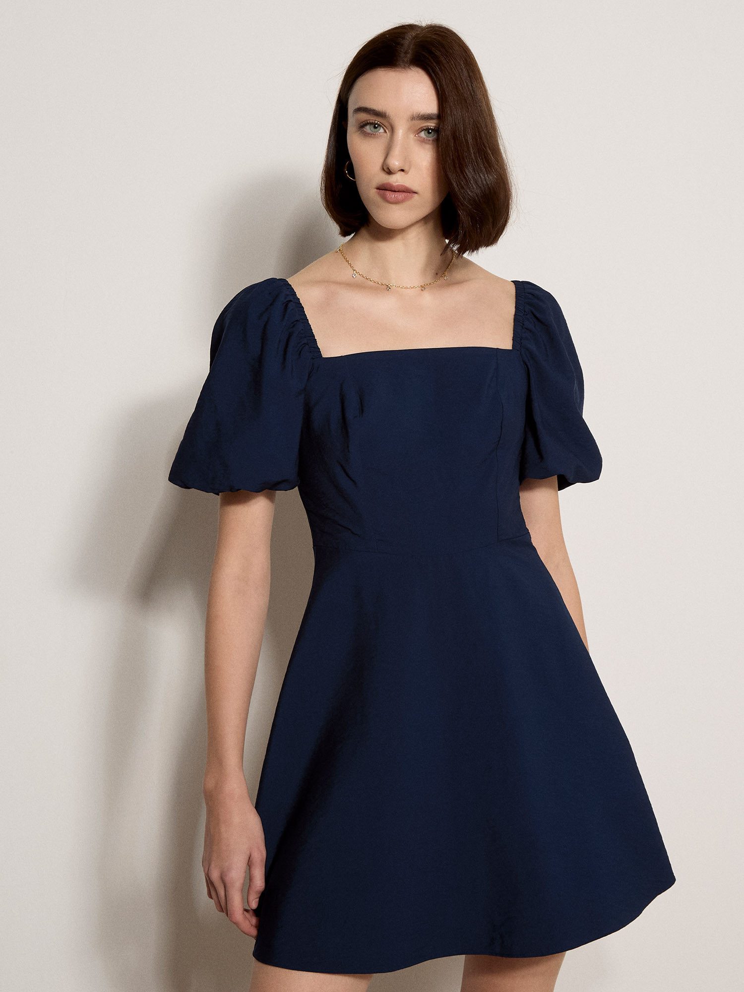 Apricot Minikleid Fit-and-Flare-Minikleid mit Smokdetails