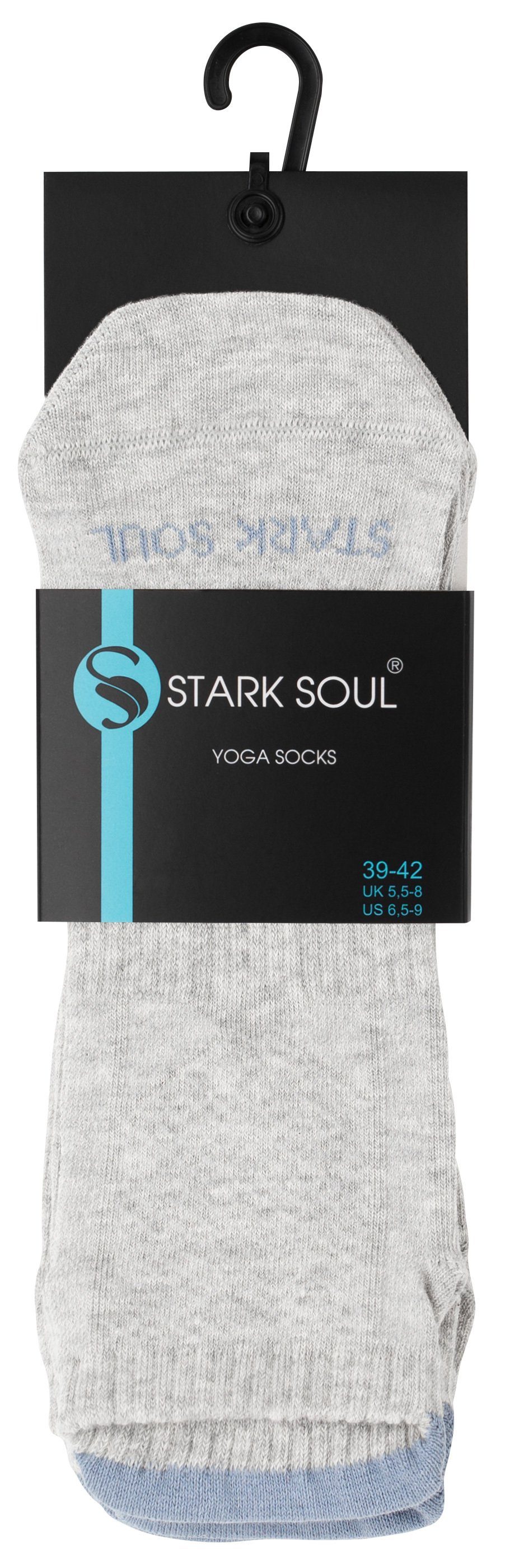 Stark Soul® Sneakersocken für und mit Yoga ABS - (3-Paar) Pilates Antirutschsohle grau