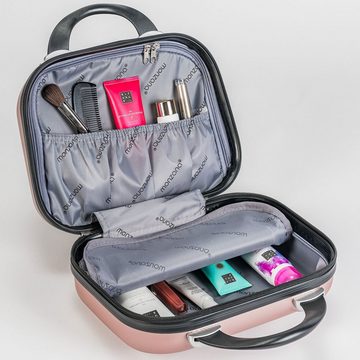 monzana Koffer Monzana, 4 Rollen, Baseline 4tlg Rose-Gold Beautycase M L XL Gelgriffe Zahlenschloss