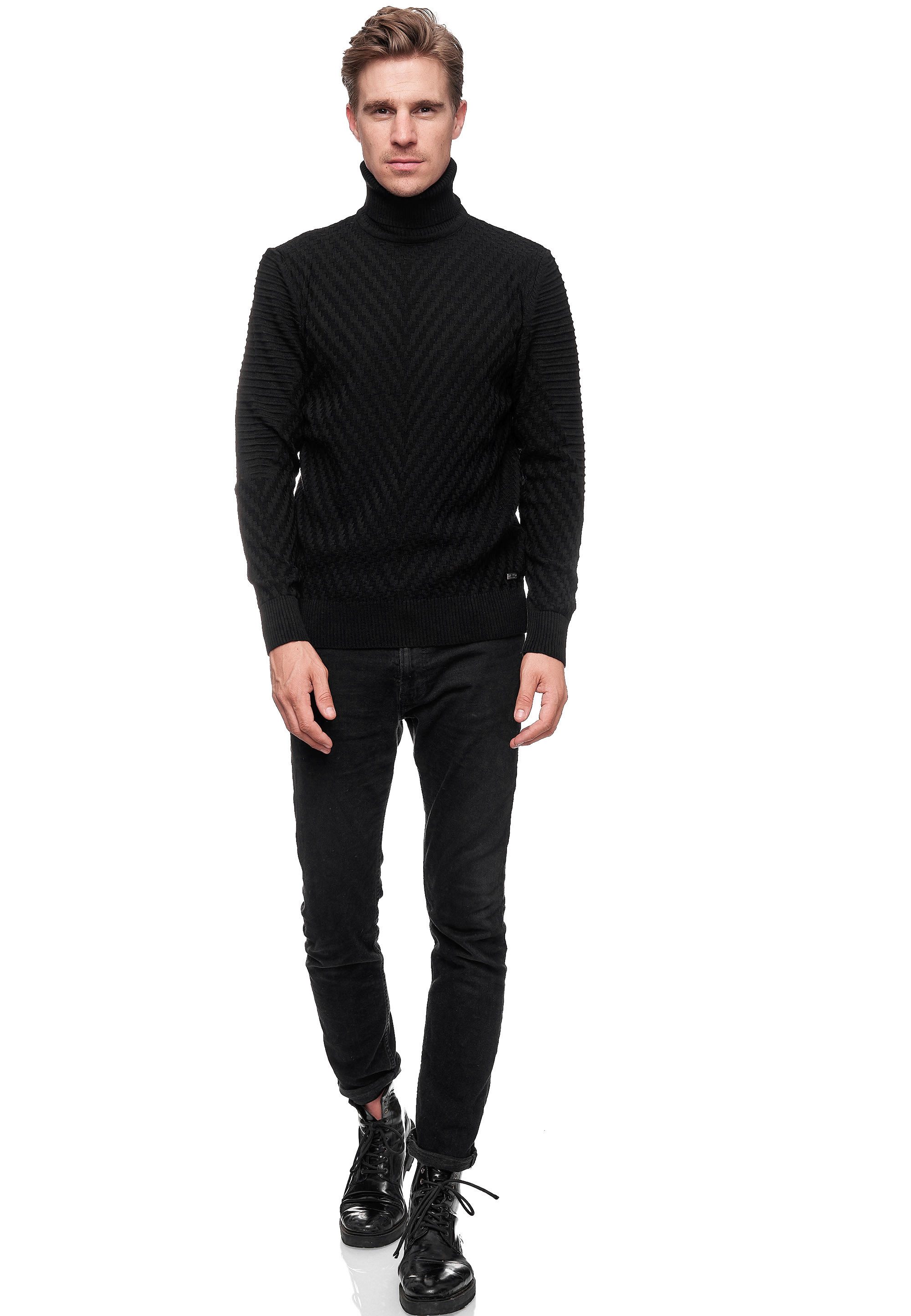 Rusty Neal Rollkragenpullover in stilvollem Feinstrick