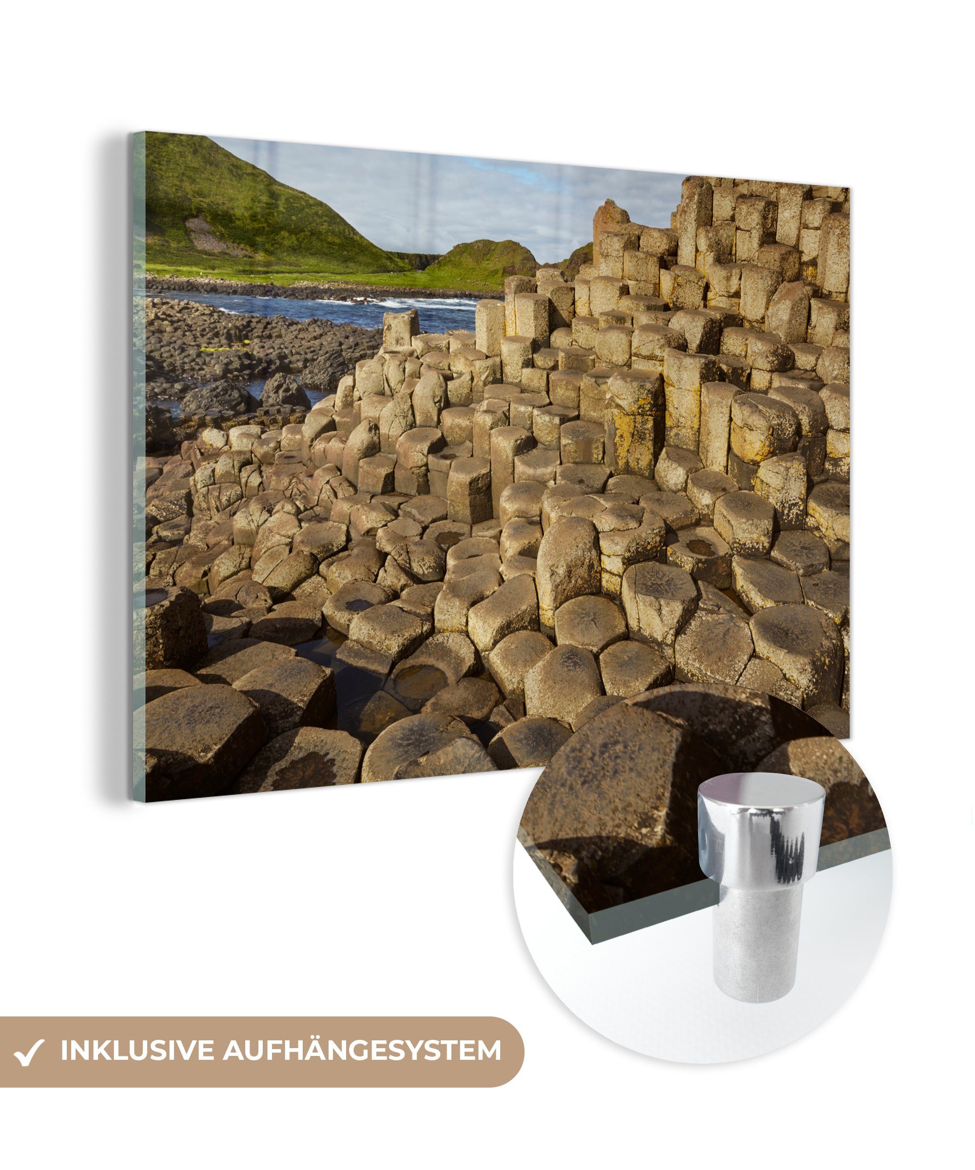 MuchoWow Acrylglasbild Der Giant's Causeway in Irland, (1 St), Acrylglasbilder Wohnzimmer & Schlafzimmer