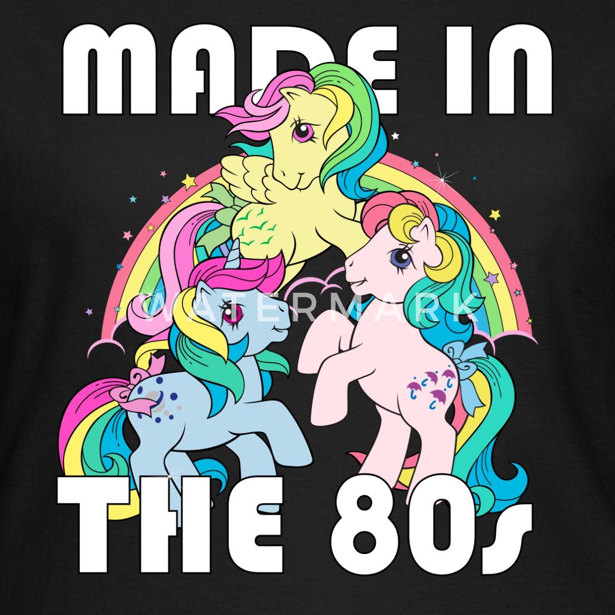 Spreadshirt T-Shirt My Little Pony Retro Made In The 80's Statement Frauen T-Shirt (1-tlg) Slim Fit, fällt klein aus