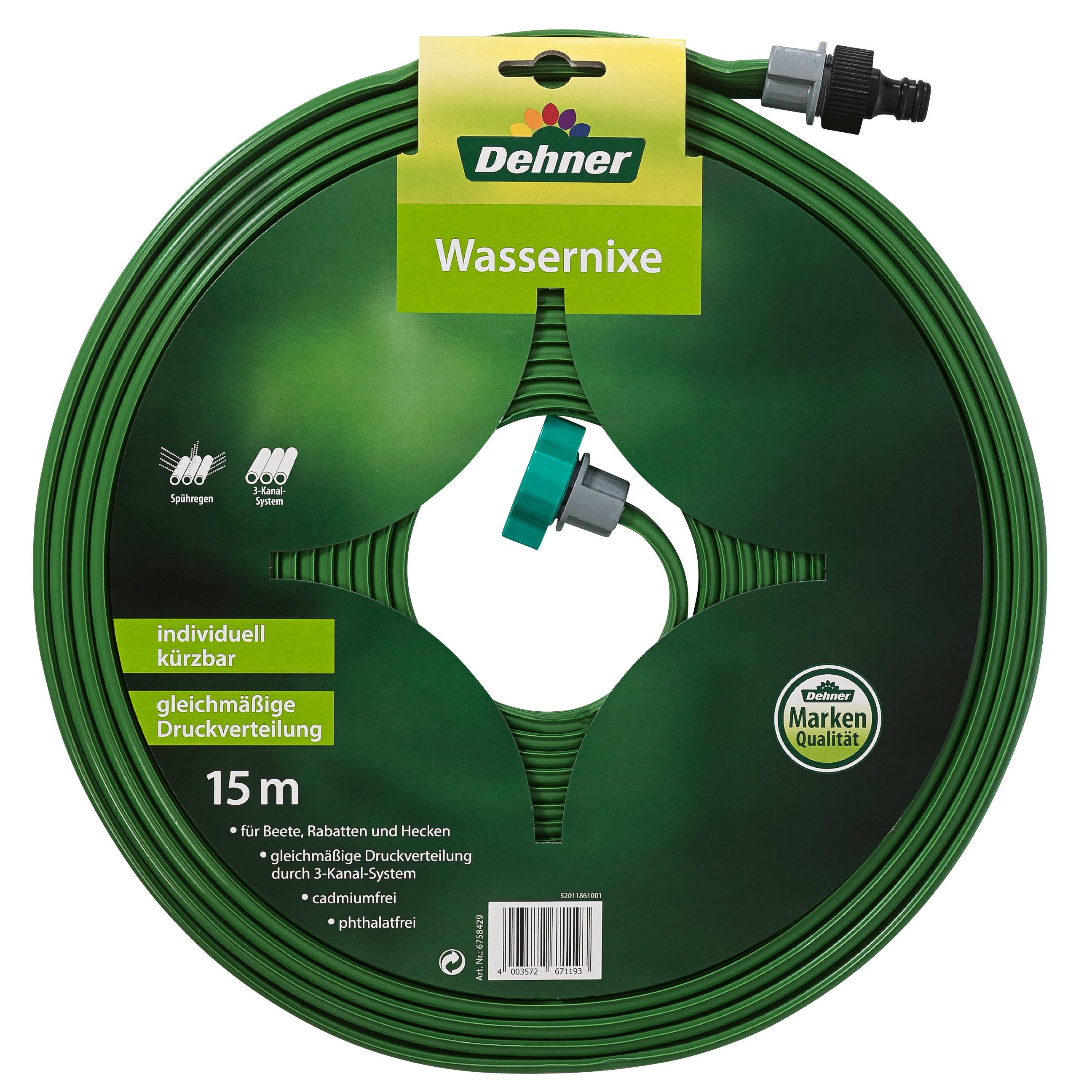 Dehner Gartenschlauch Насосыsschlauch Wassernixe, Длина 15 m, grün