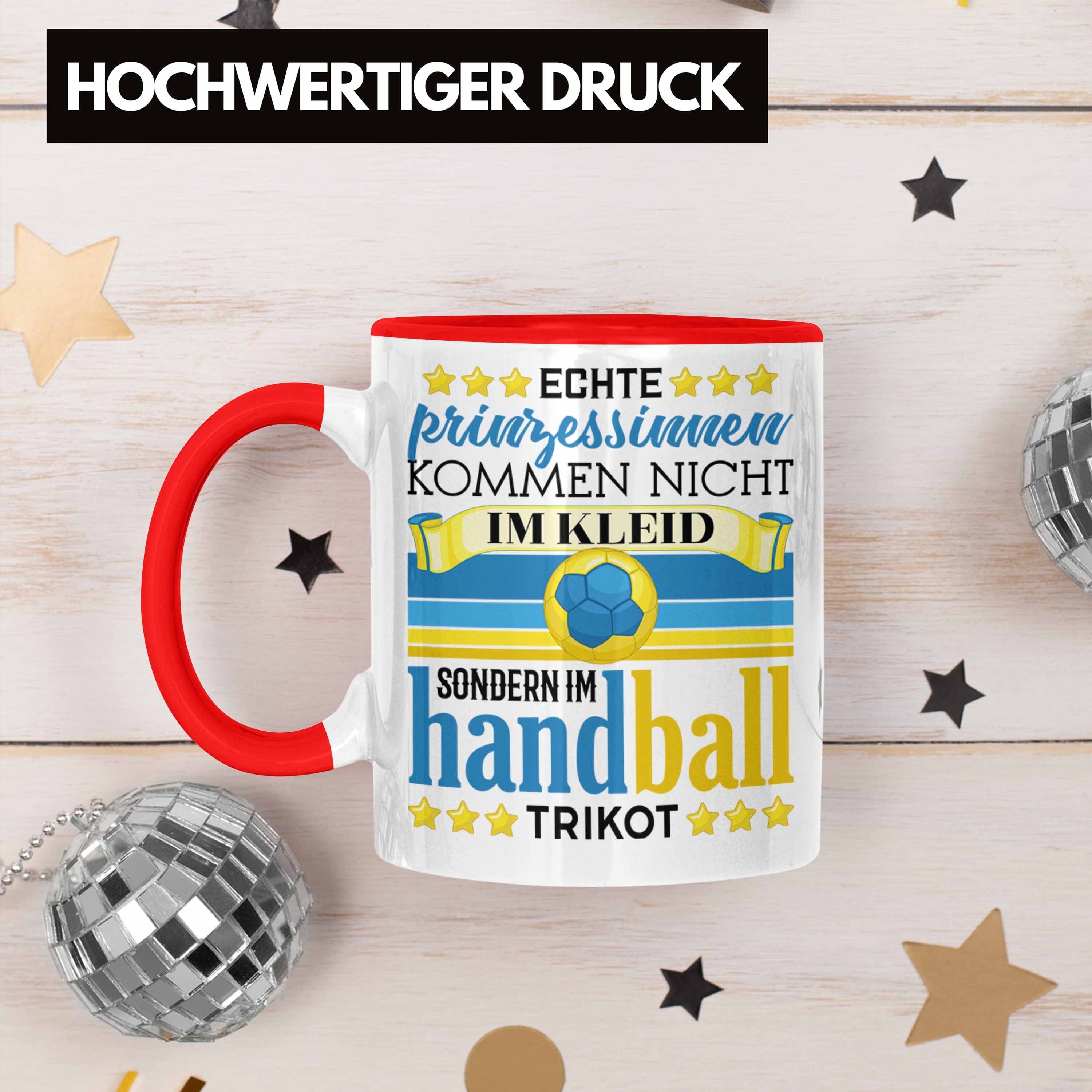 Handball-Spielerin Geschenk Spruch Handball Rot Tasse Geschenkidee Frauen Trendation Tasse