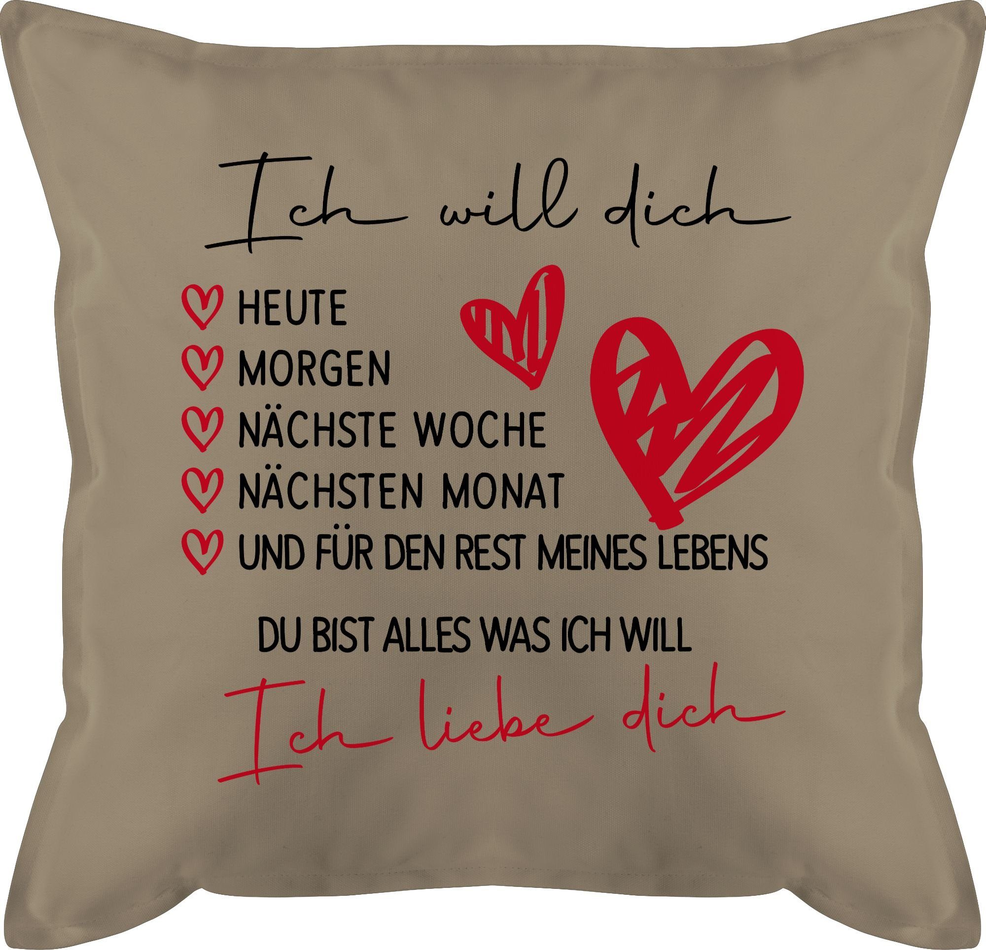 Papa Frauen Geschenk 3 Liebeserk, Dekokissen Mama Dekokissen Liebes Männer Love Freund Shirtracer Freundin Beige Geschenk Valentinstag