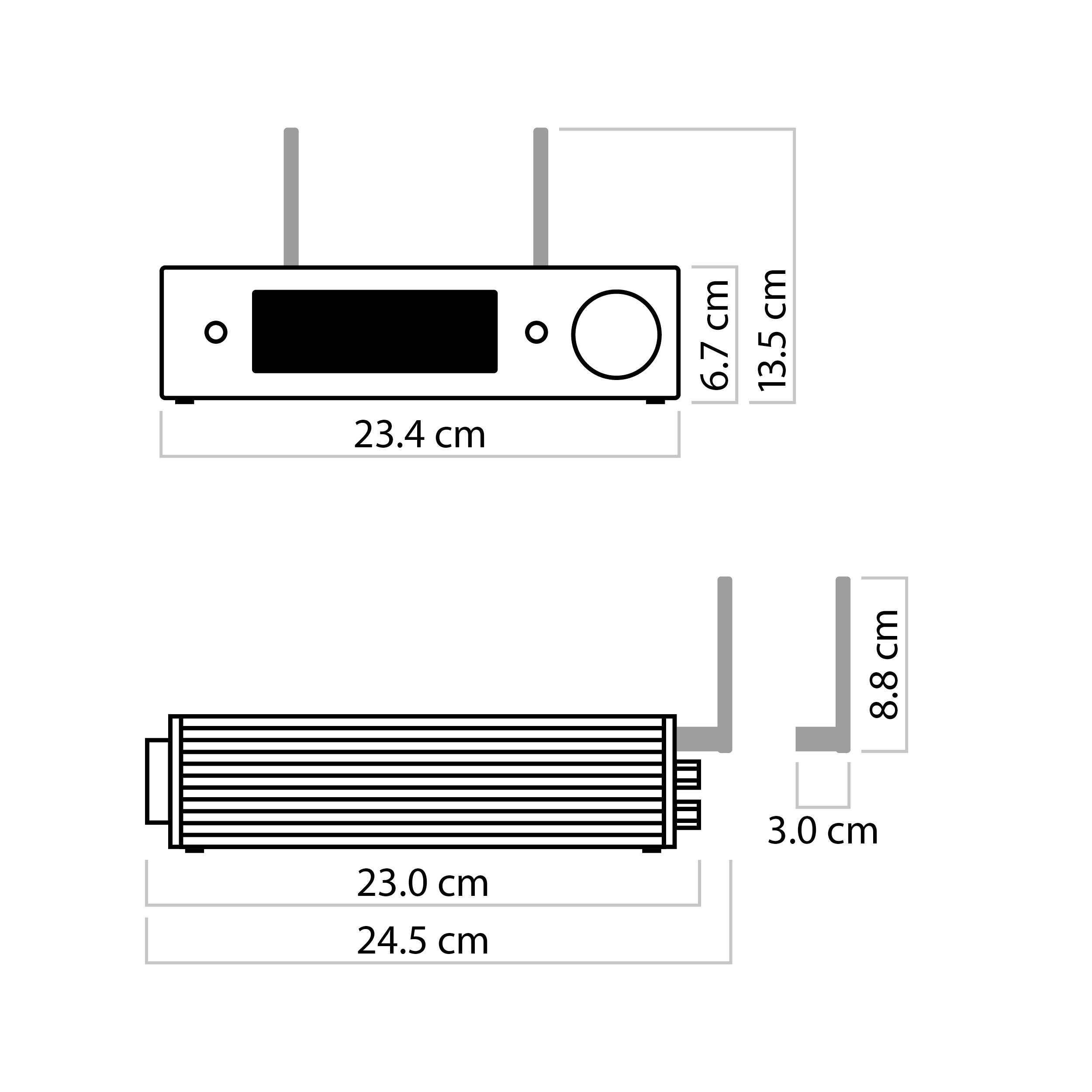 Nubert ampX Schwarz (Wide 2x Vollverstärker X-Room Calibration, Sound, Stereo W, 130 Vollverstärker) nuConnect