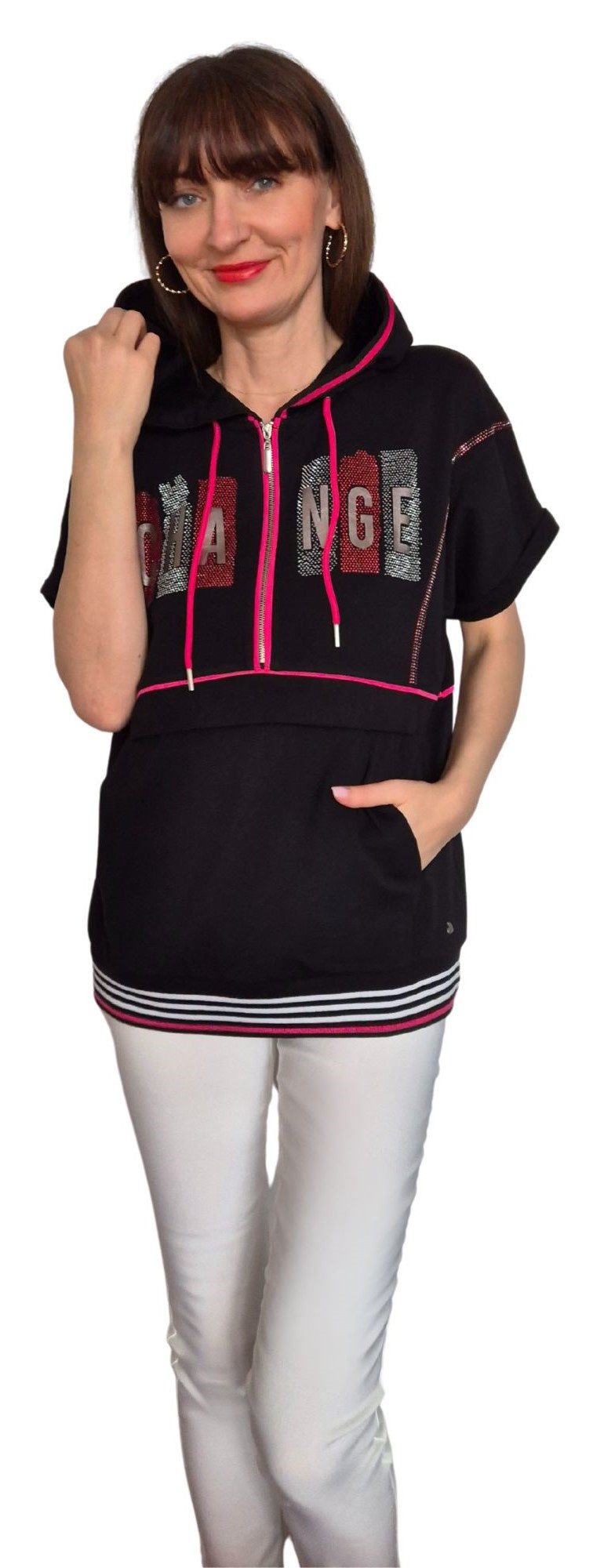 Sweatshirt "Change" kurzarm mit Kapuze