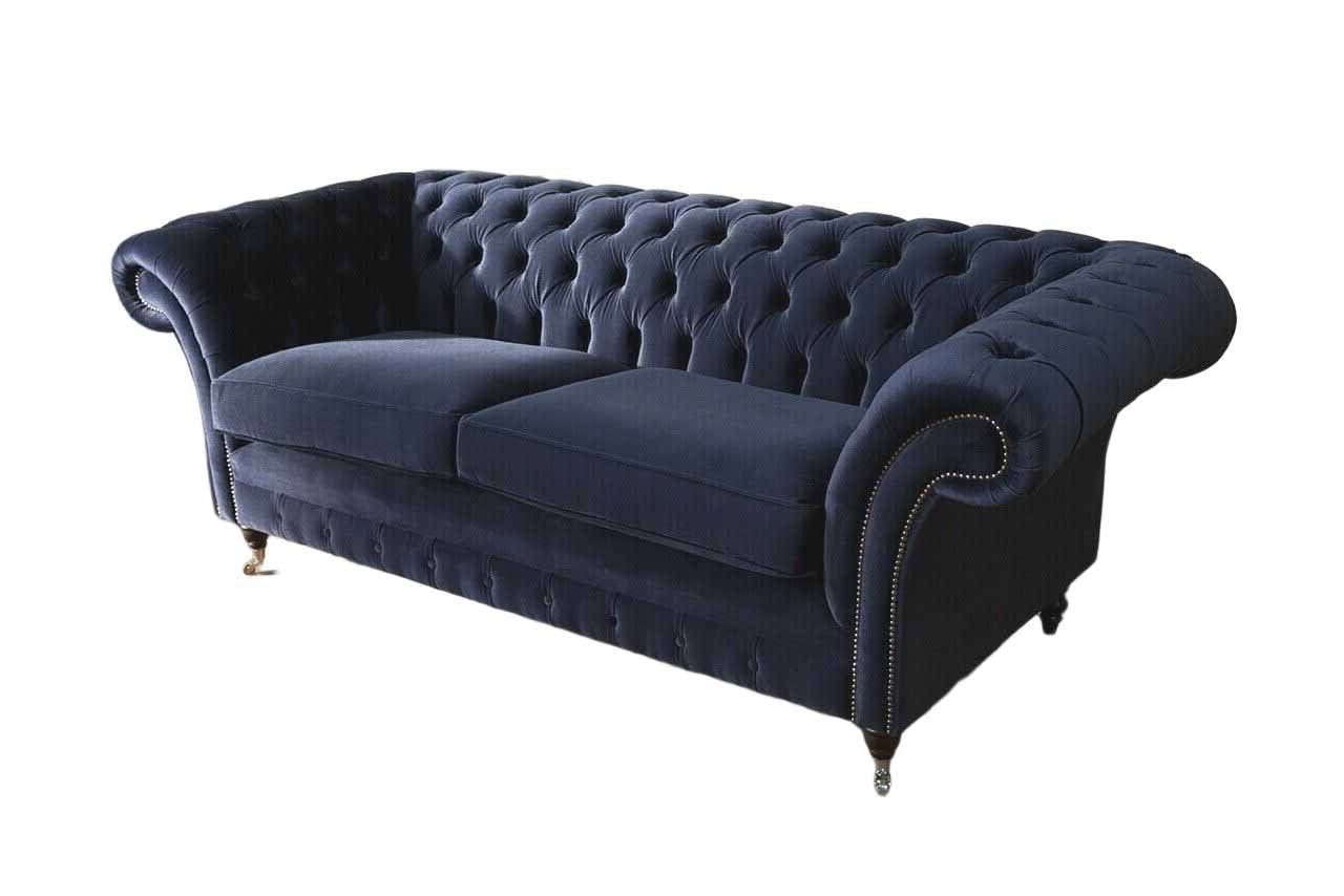 JVmoebel Chesterfield-Sofa, Sofa Chesterfield Klassisch Couch Textil Dreisitzer Wohnzimmer Design