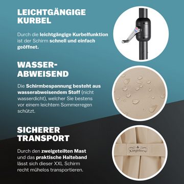 Kingsleeve Sonnenschirm, UV Schutz 80+ Schutzhülle XXL Aluminium Kurbel Wasserabweisend