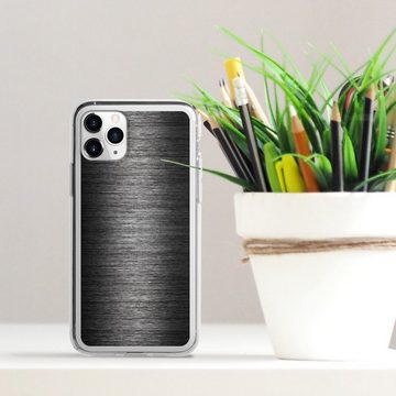 DeinDesign Handyhülle Metallic Look Metal Anthrazit Metal Look - Anthrazit, Apple iPhone 11 Pro Silikon Hülle Bumper Case Handy Schutzhülle