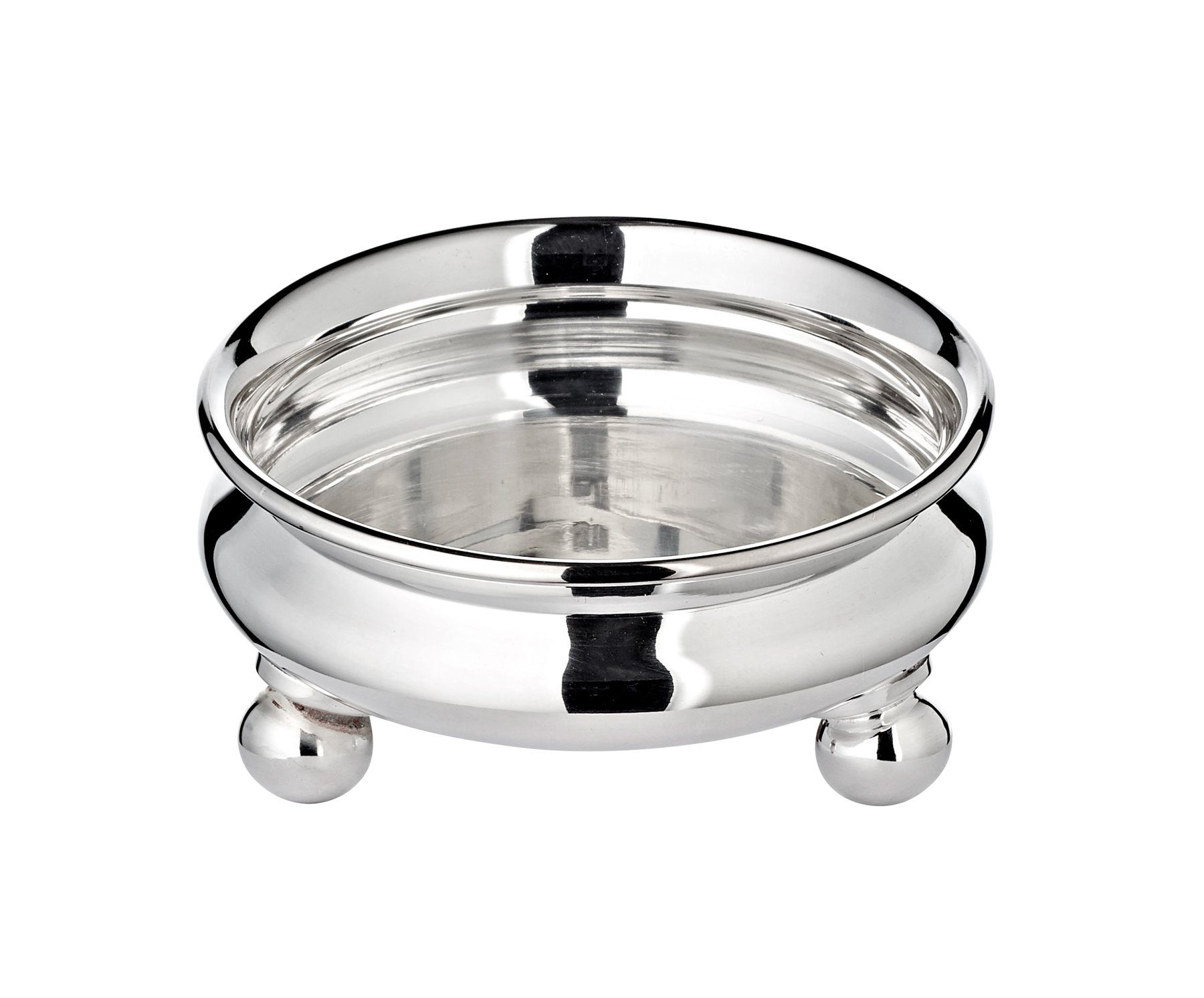 EDZARD Servierschale Santa, Messing, Schale, schwerversilbert, H 4 cm, Ø 8 cm