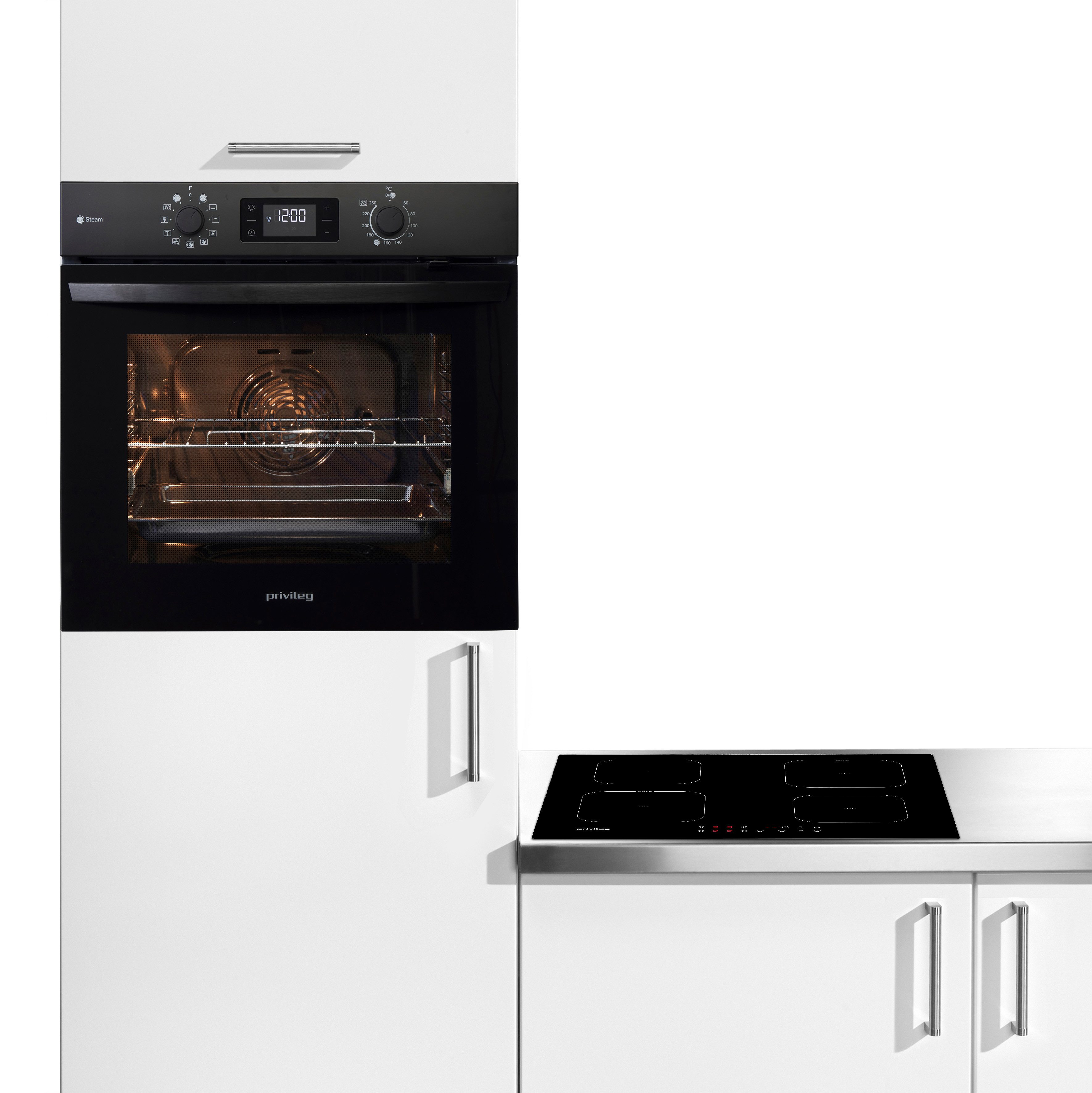 Privileg Backofen-Set BAKO Turn&Go Steam 620, mit Teilauszug, Hydrolyse, Hydrolyse - schnelle und mühelose Reinigung mit der Kraft des Dampfes