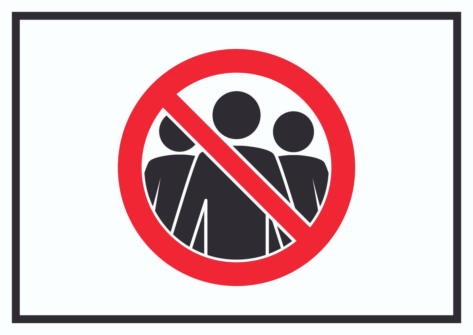 Hinweisschild Menschenansammlung vermeiden Symbol Schild