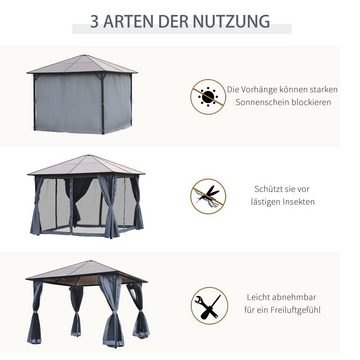 Outsunny Pavillon Gartenpavillon, (Set, 1 x Pavillon; 8 x Hering; 1 x Montageanleitung; 1 Montagezubehör)