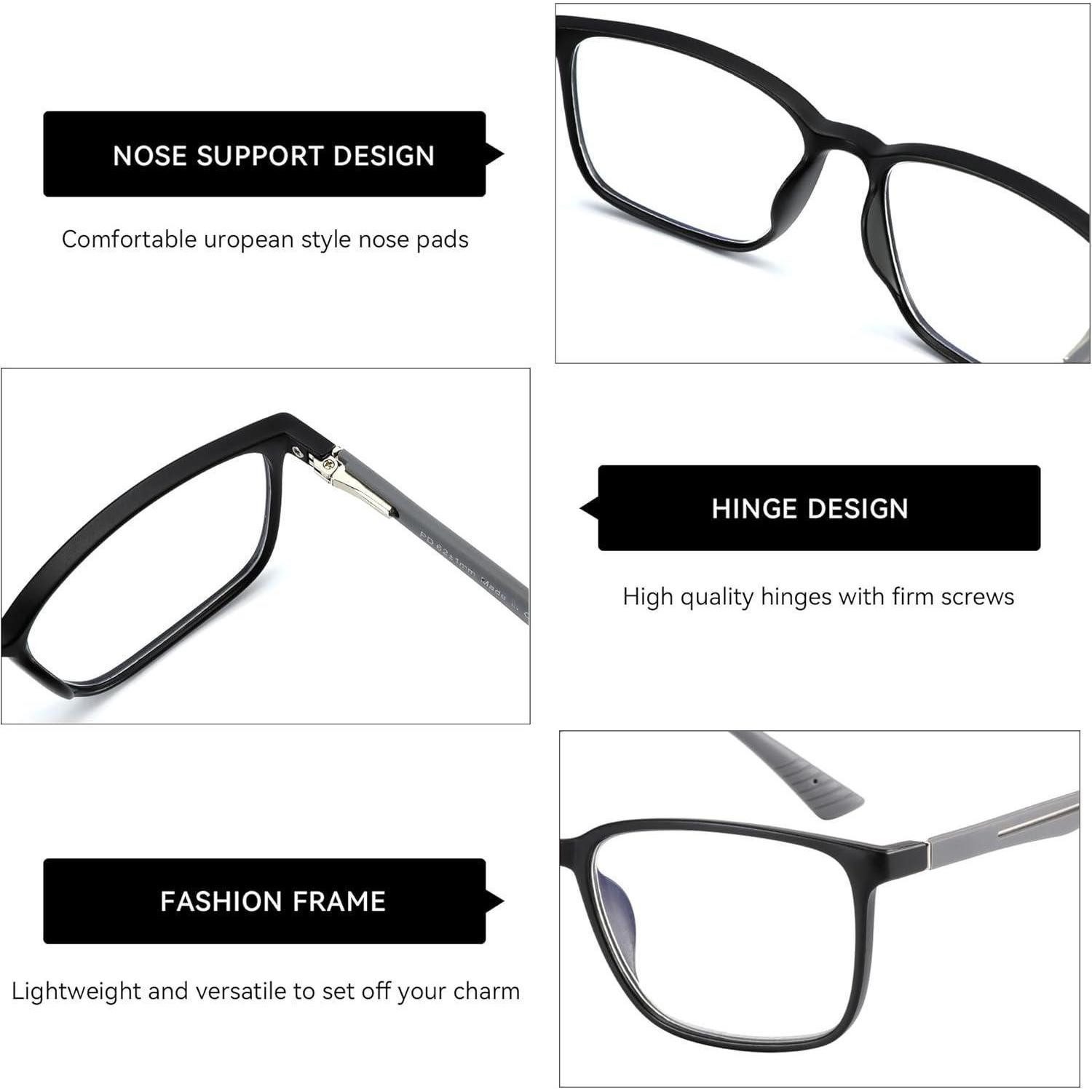 LuxusKollektion Lesebrille Brille Blaulichtfilter Lesebrille Schwarz und Türkis 1.5 x