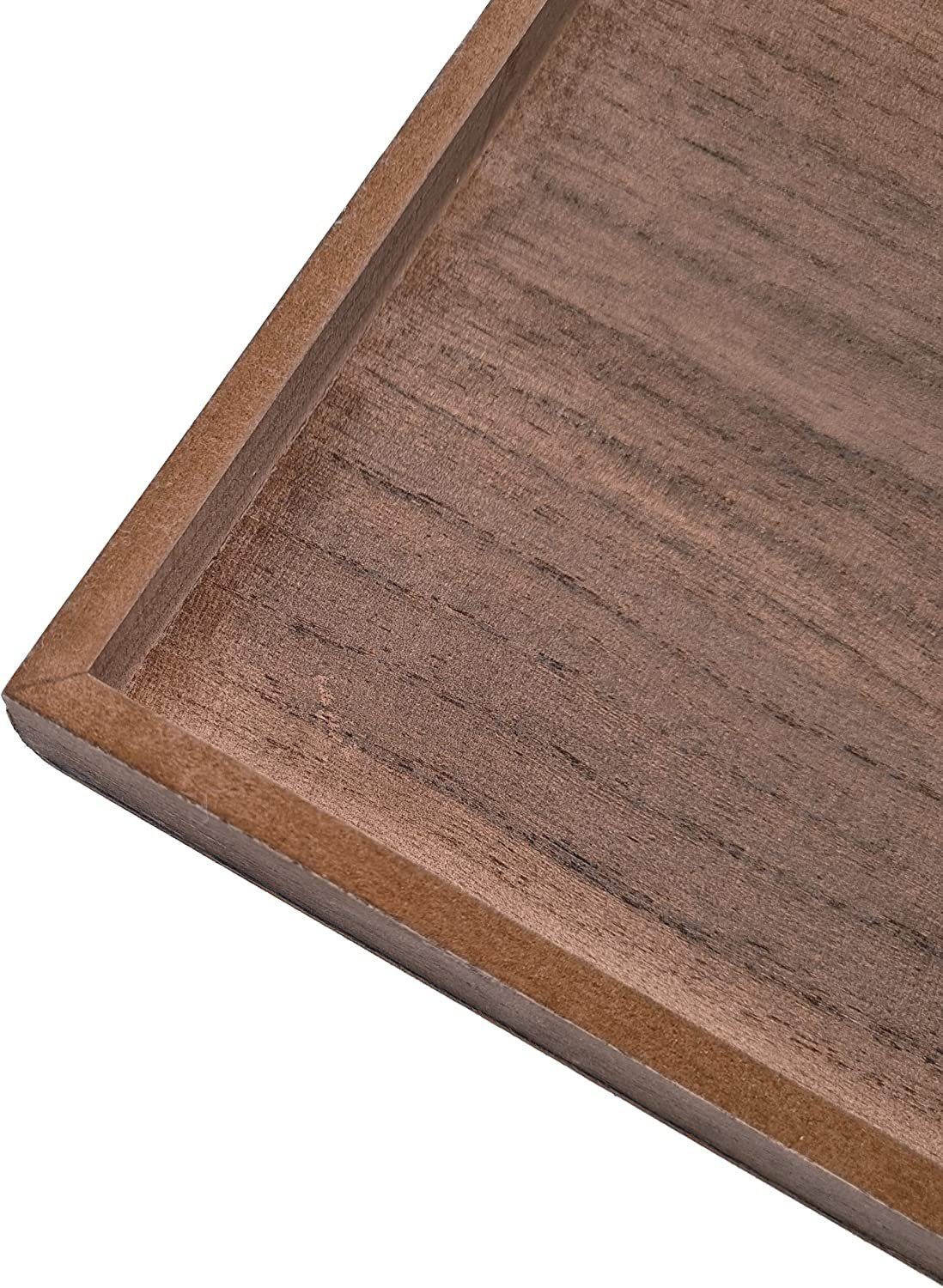 Meinposten Dekotablett Fiona Tablett St) (1 25x25 eckig braun Holz Holztablett cm