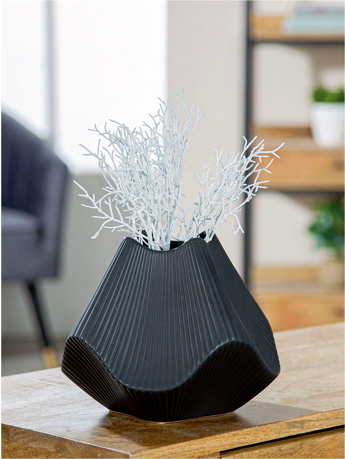 GILDE Tischvase Vase Lamellen H. 18,5 günstig online kaufen