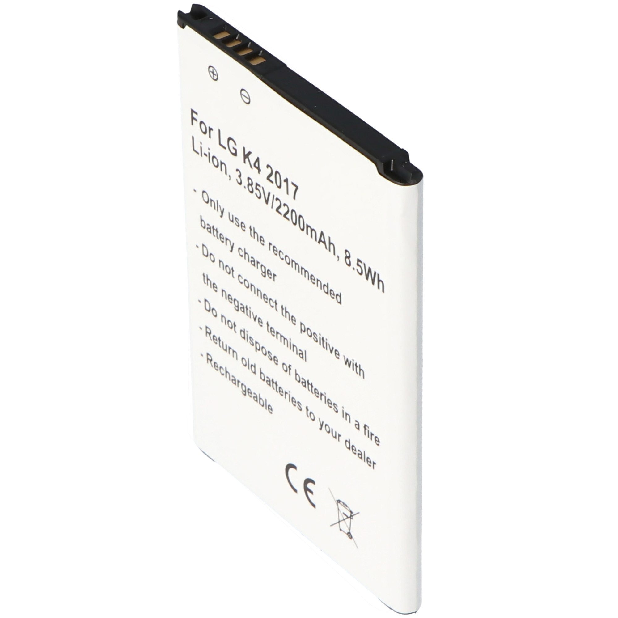 Akku passend für LG K4 2017, Li-Ion, 3,85V, 2200mAh, 8,5Wh Akku