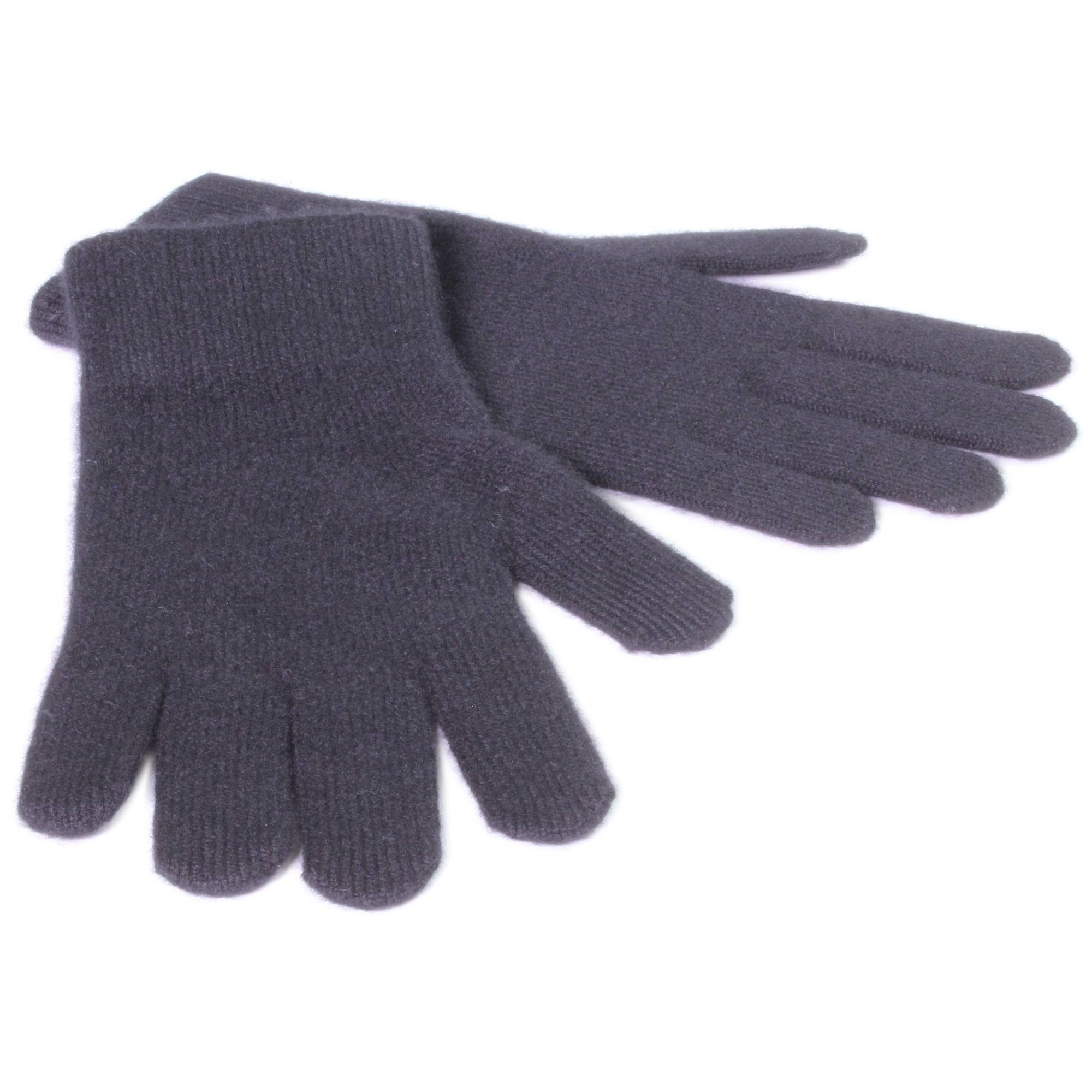 Handschuhe Tumelo 100% Strickhandschuhe Kaschmir HerrenSchwarz