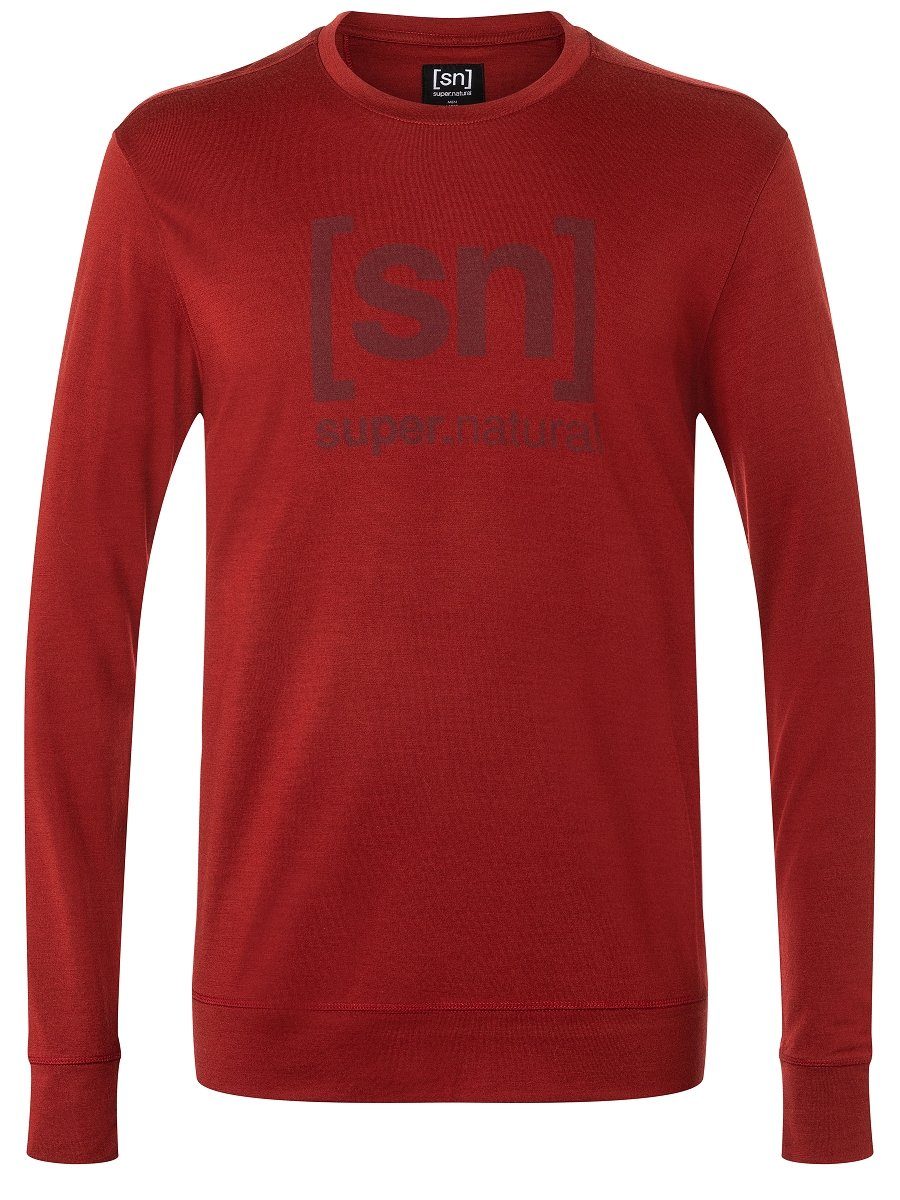 M SUPER.NATURAL LS Merino Sun Dried Tomato UP funktioneller Langarmshirt WARM Longsleeve Merino-Materialmix