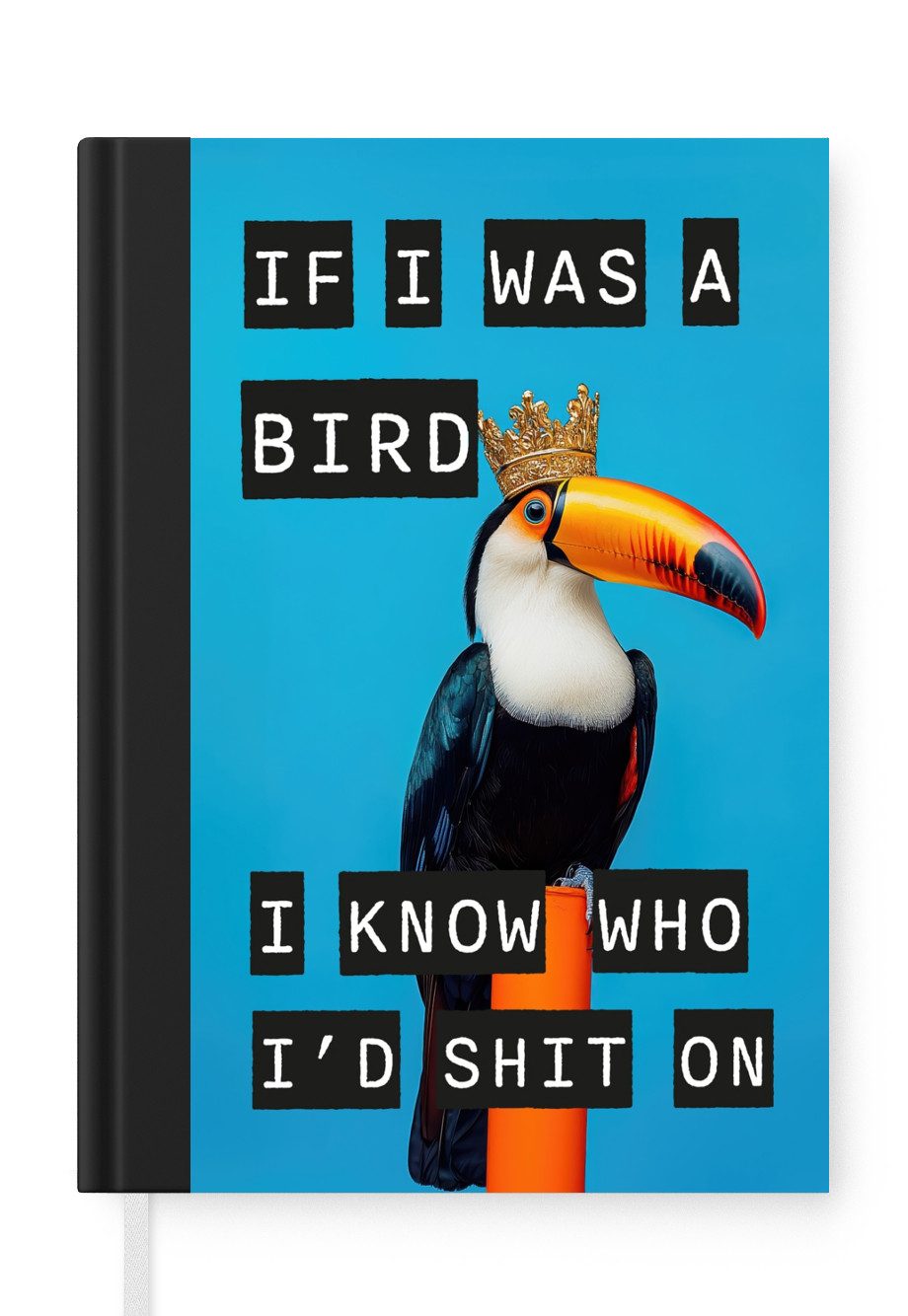 MuchoWow Notizbuch Vogel - Tukan - Blau - Zitate, Notebook, Notizblock a5, Tagebuch, Journal Liniert