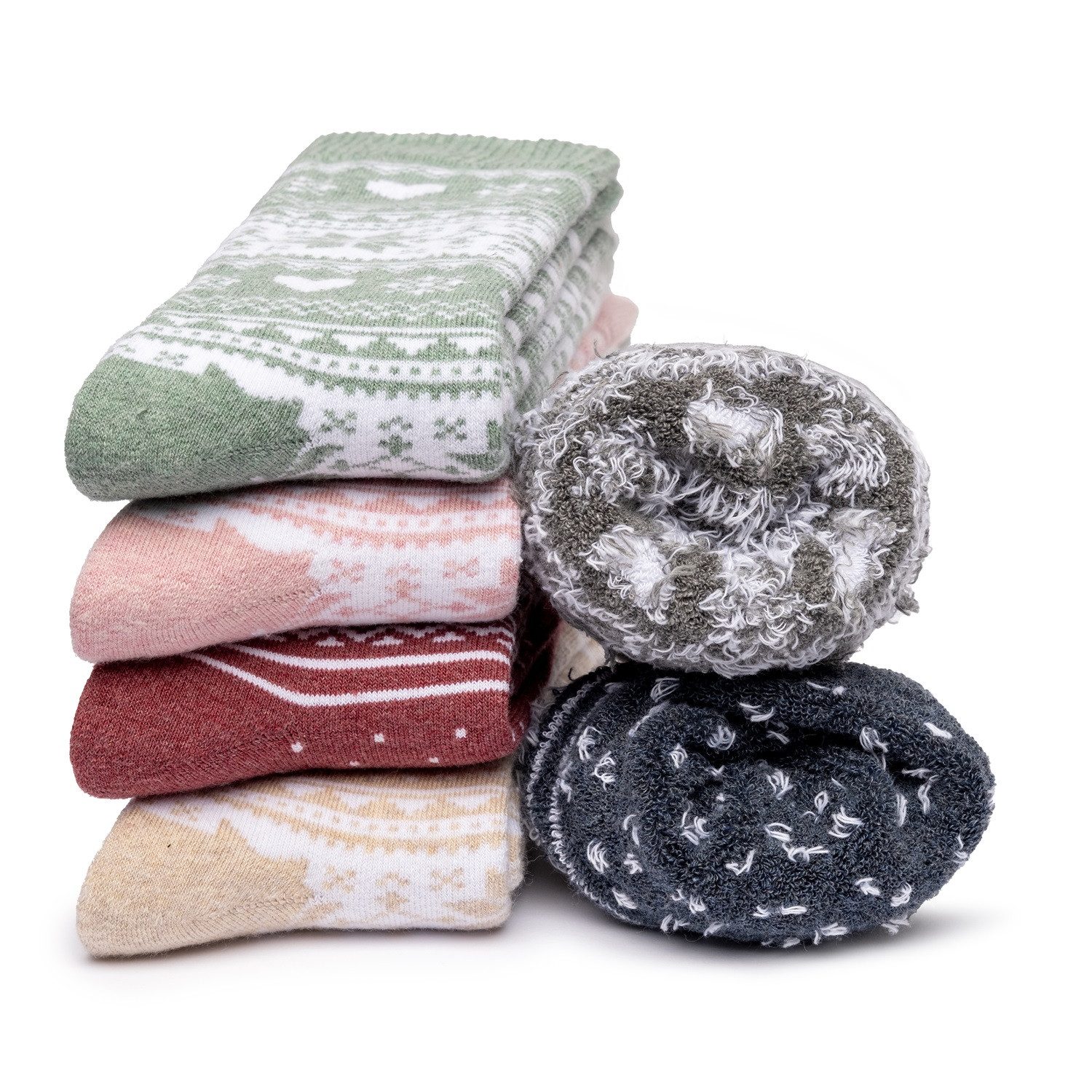 OCCULTO Norwegersocken Damen Norweger Socken 6er Pack (Modell: Frida) (6-Paar)