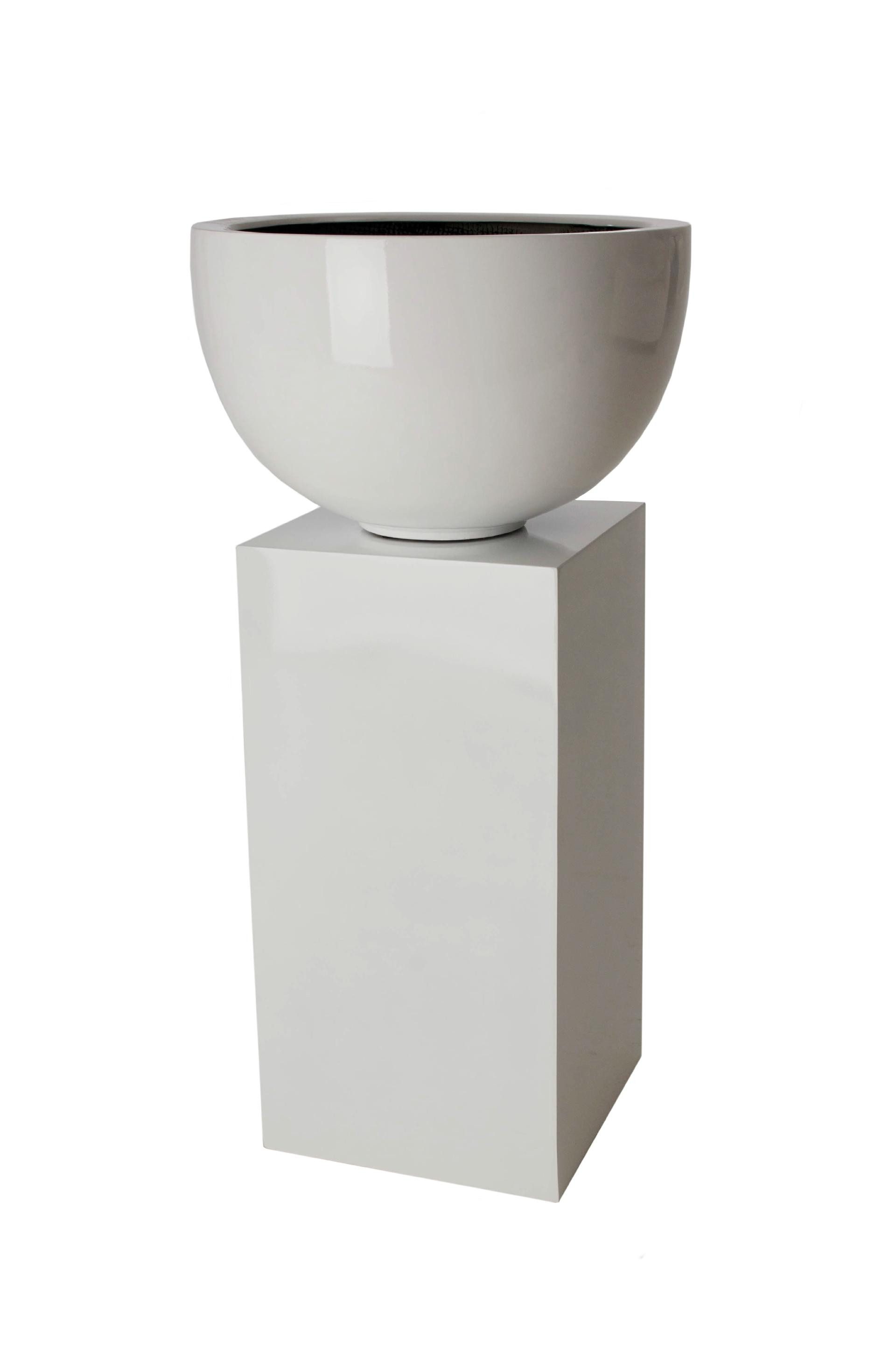 VIVANNO Blumenständer Fiberglas PODEST Säule - Hochglanzweiß Hochglanz (1 St), 30x30x60 cm