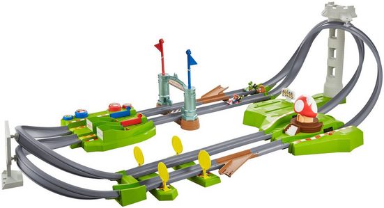 Hot Wheels Autorennbahn »Mario Kart Mario Rundkurs Trackset«, inkl. 2 Spielzeugautos