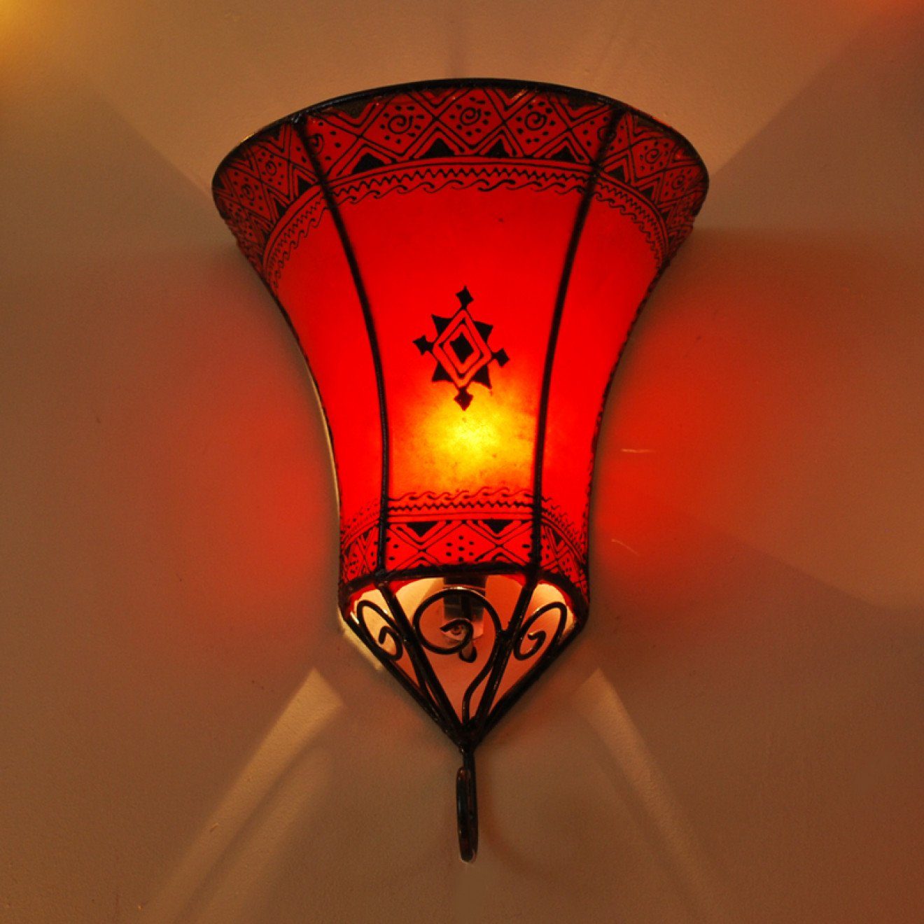 Orientalische Wandleuchte, l-artisan Wandlampe, H35cm Wandleuchte Marokkanische Nakos Leder
