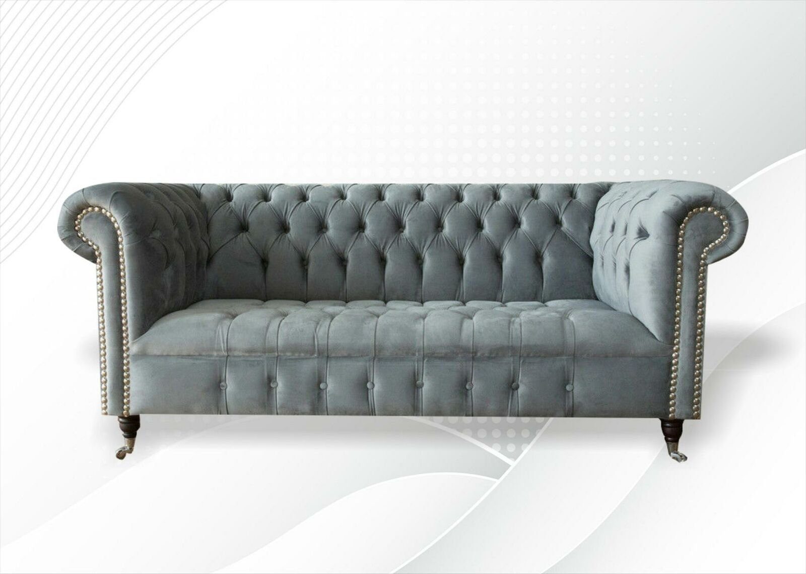 JVmoebel Chesterfield-Sofa, Neu Textil Graue Couchen Wohnzimmer Modern Kreative Design Möbel Chesterfield
