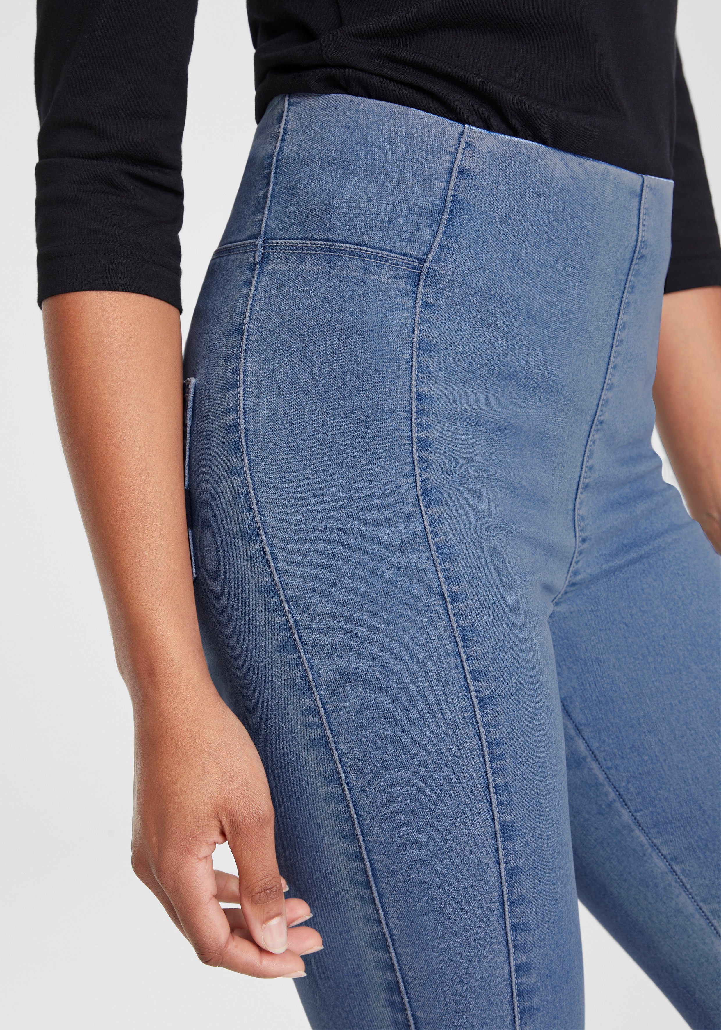 Arizona Jeansjeggings extra-eng geschnittene Beinform, hohe Leibhöhe