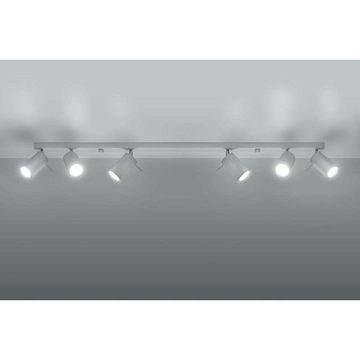 etc-shop LED Deckenspot, Leuchtmittel nicht inklusive, Deckenleuchte Deckenstrahler 6-flammig Weiß L 120 cm verstellbare
