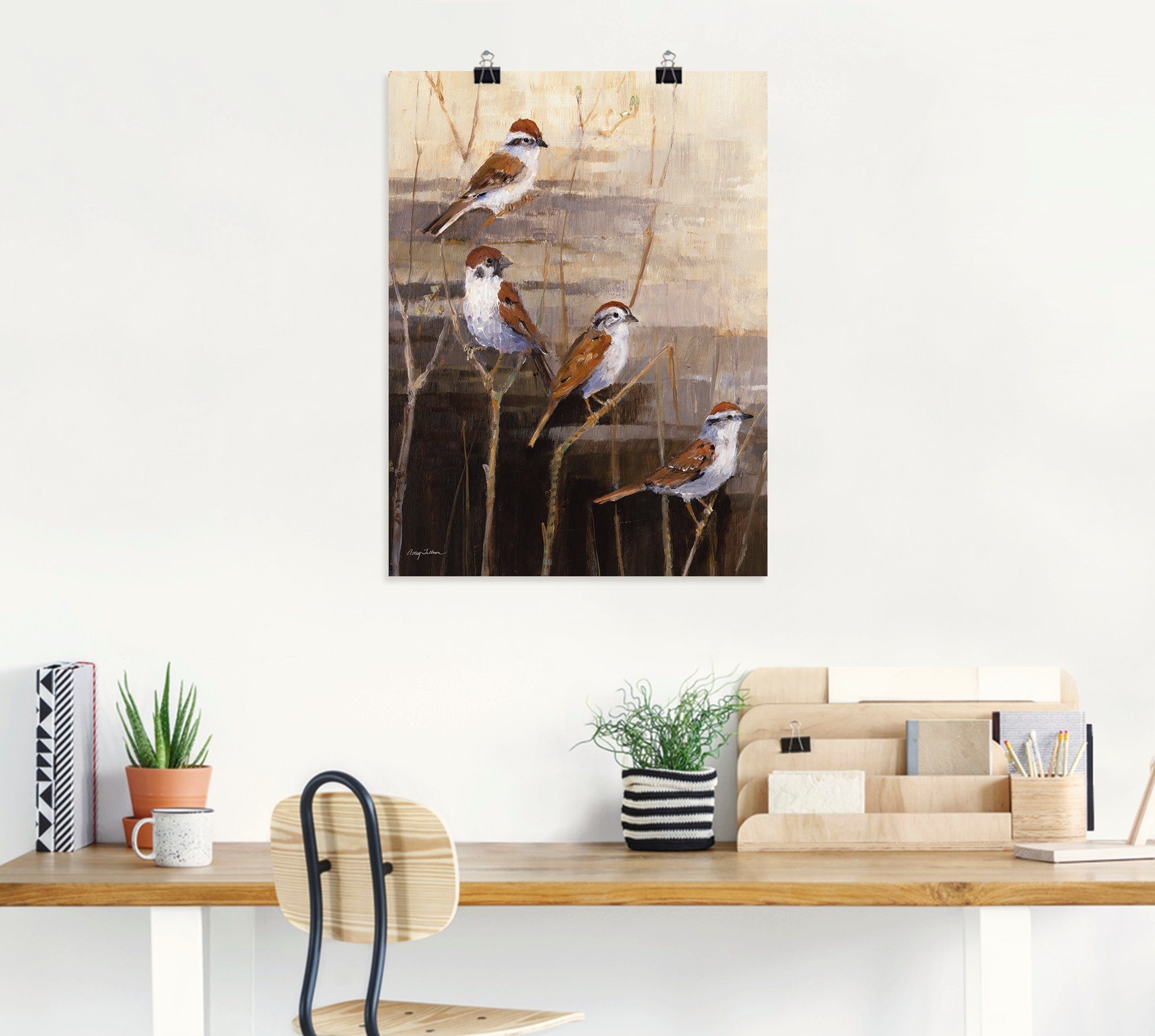 Poster (1 oder II, Wandaufkleber Vögel in als Artland Größen Abend Wandbild St), Leinwandbild, versch. Heiligtum