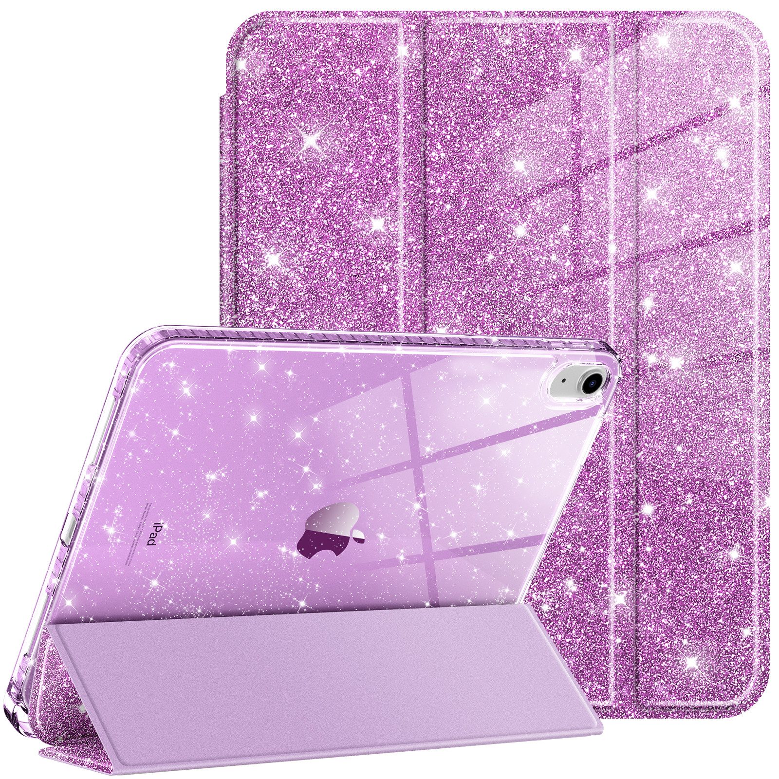Fintie Tablet-Hülle für iPad 11 Generation 11 Zoll 2025(A16), iPad 10 Generation 2022, mit Stifthalter, Glitzernde Stoßfeste Case mit Glänzende Rückseite