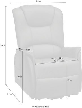 Duo Collection TV-Sessel Messina XXL bis 150 kg belastbar, mit elektrischer Aufstehhilfe, Relaxfunktion und Taschenfederkern mit Stahlwellenunterfederung