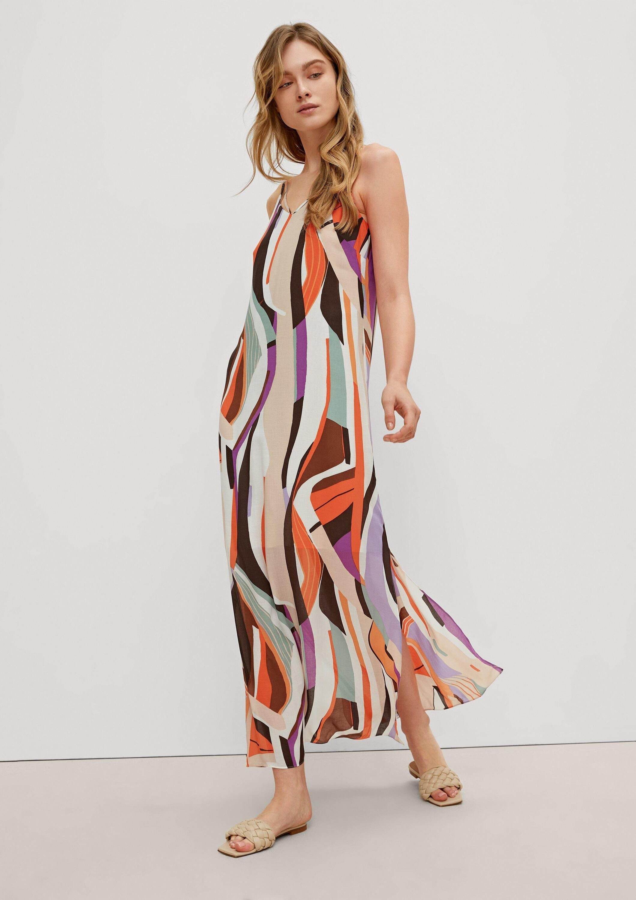 comma Maxikleid Kleid Maxi-Kleid mit Allover-Muster