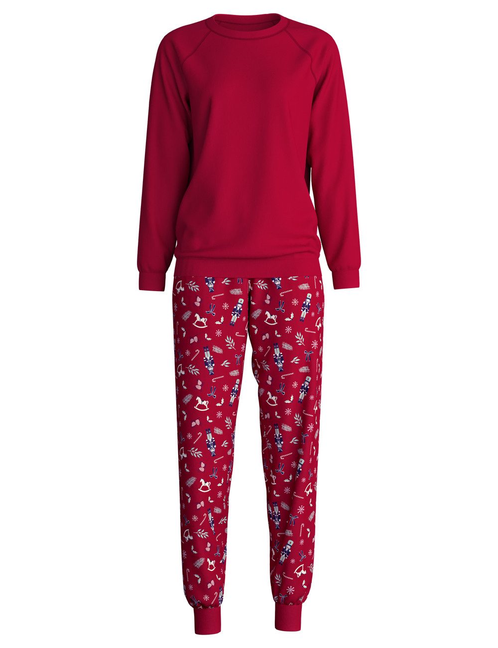 CALIDA Pyjama Family & Friends Damen (2 tlg) weich, wärmend und bequem mit Bündchen